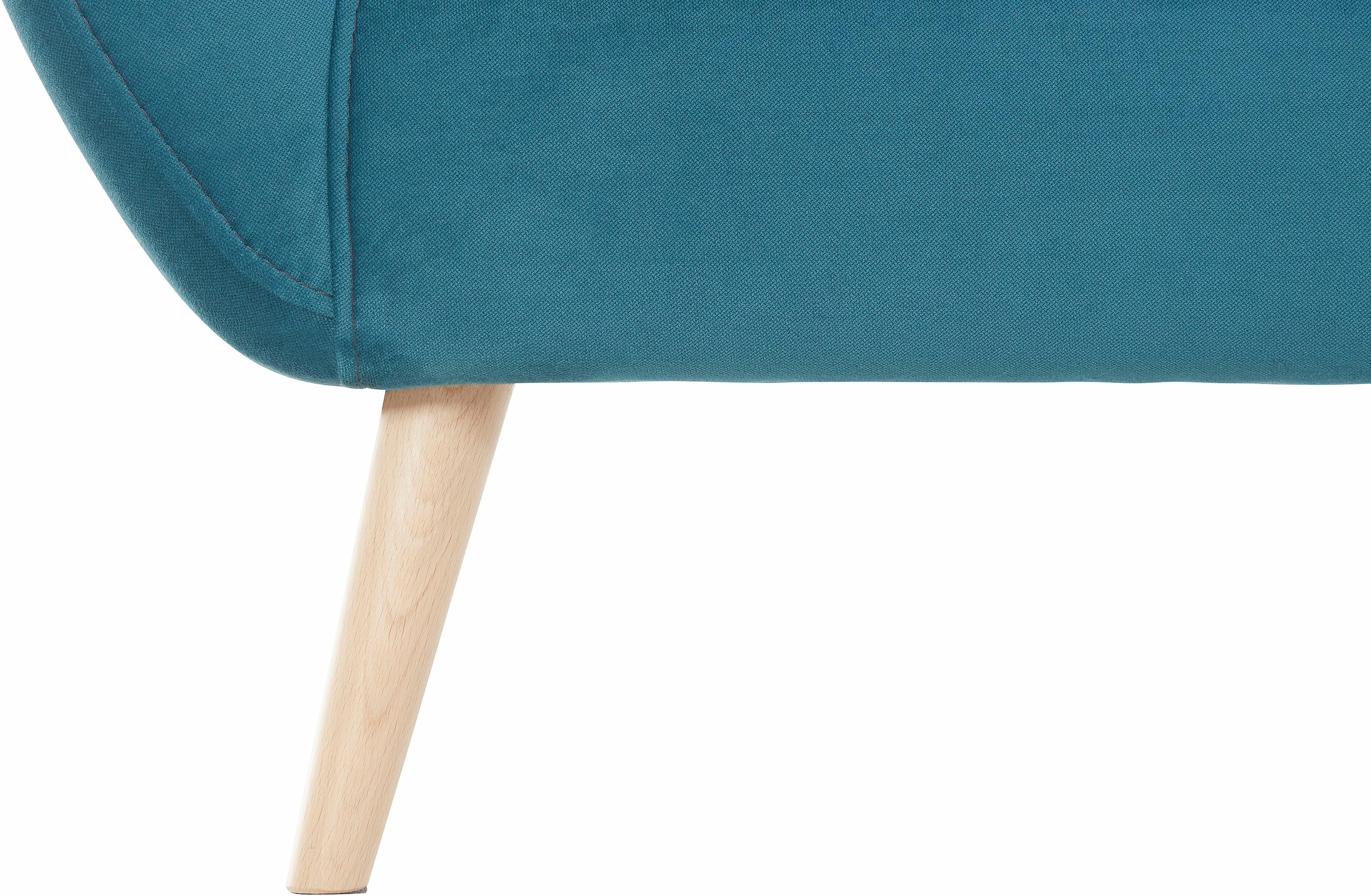 exxpo - sofa fashion 2-Sitzer »Scandi, bequem, aufwendige Rückenpolsterung für mehr Sitzkomfort«, akuelle Farben in hochwertige Bezugsqualitäten, Holzfuss