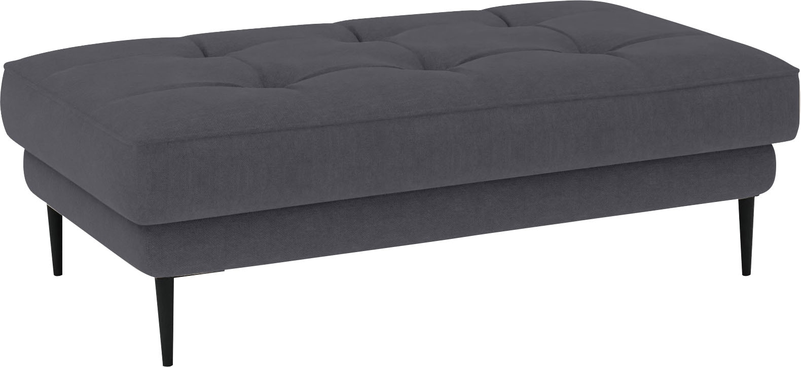 Image of TRENDMANUFAKTUR Hocker "Luzi, Polsterhocker, moderner Fusshocker, Samtvelours" passend zur Serie, extra hohe Metallfüsse, 125 x 42x 72 cm