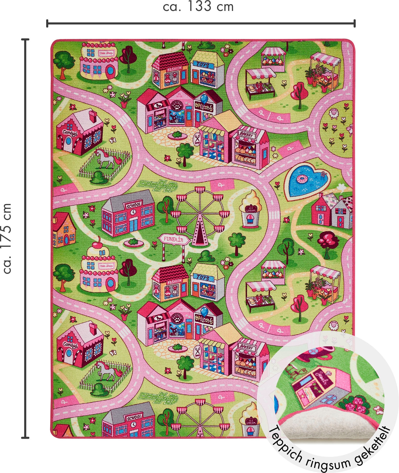Andiamo Kinderteppich »Strasse Lagerräumung«, rechteckig, 7 mm Höhe, Strassen-Spiel-Teppich, Sonderposten, für Mädchen & Jungen
