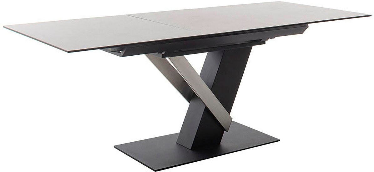 MCA furniture Esstisch »MASSARO Tisch mit Säule 160-210 cm« Einzelstück,  Keramik, Metall, Synchronauszug, ausziehbar, 6-8 Pers.