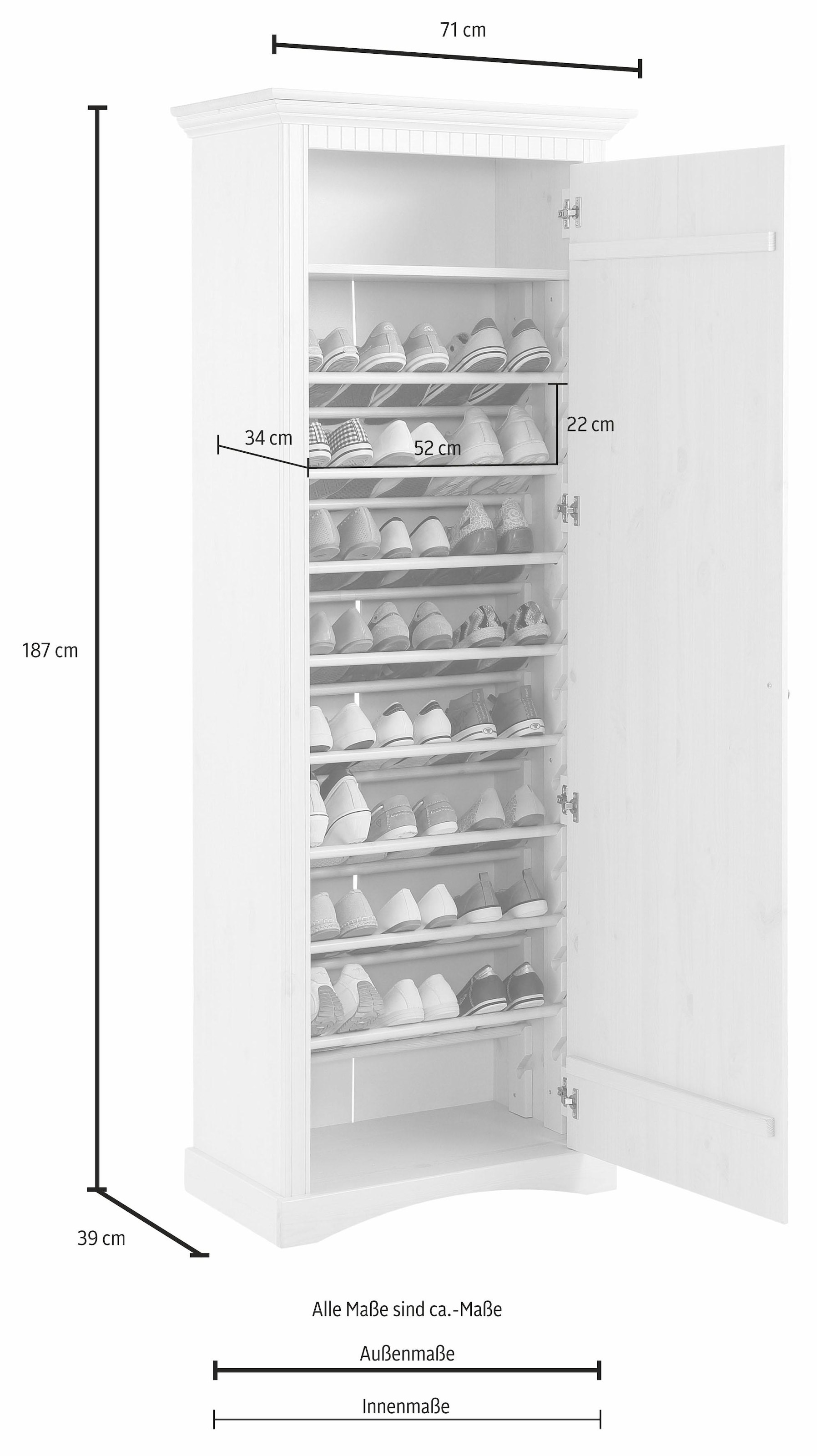 Home affaire Schuhschrank »Rustic«, aus massiver Kiefer, Breite 71 cm,  FSC®-zertifiziert versandkostenfrei auf