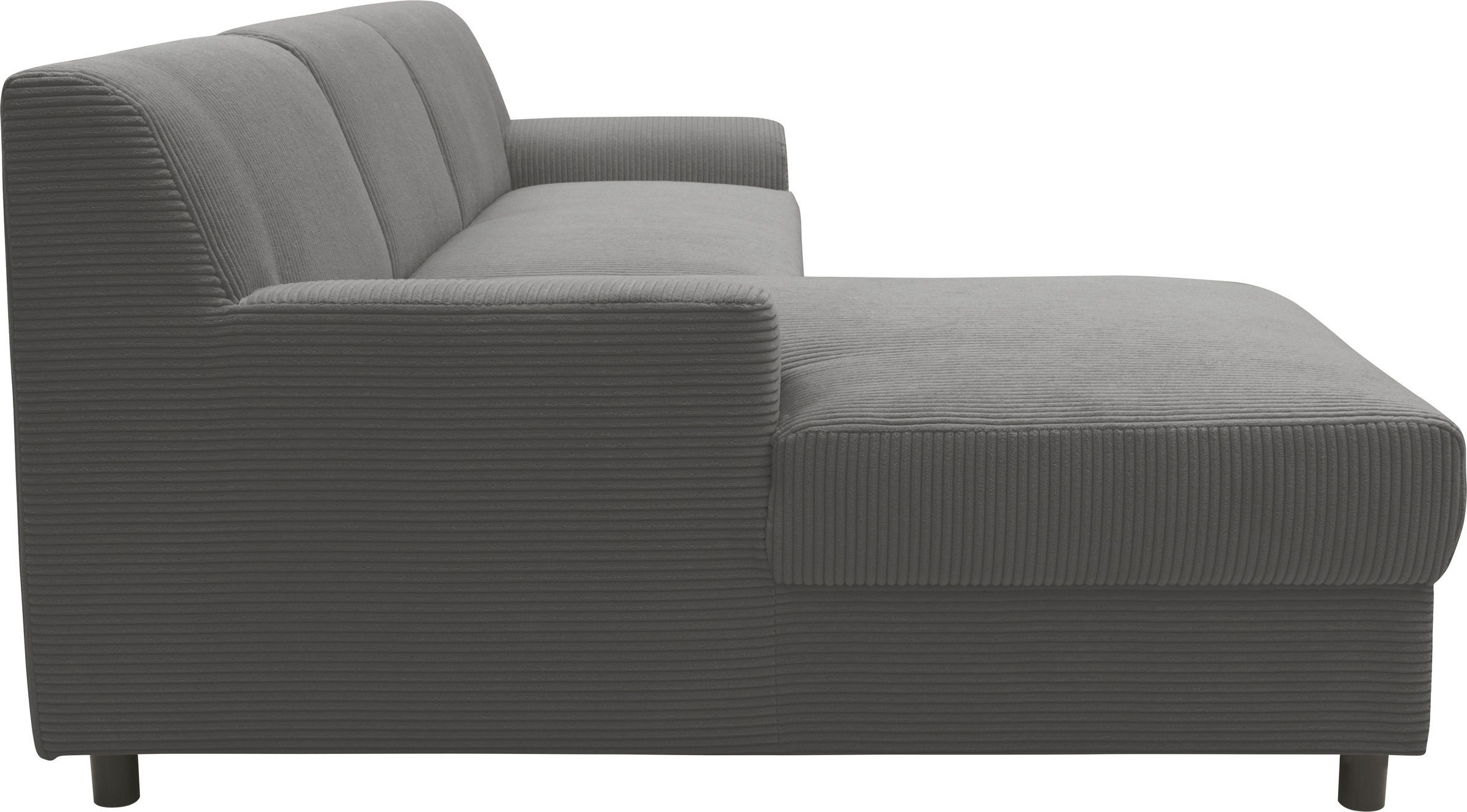 DOMO collection Ecksofa »Turah 2, L-Form, Cord oder Luxus-Microfaser, komfortabler Federkern«, B/T/H: 241/146/79 cm, incl. Zierkissen, wahlweise mit Bettfunktion