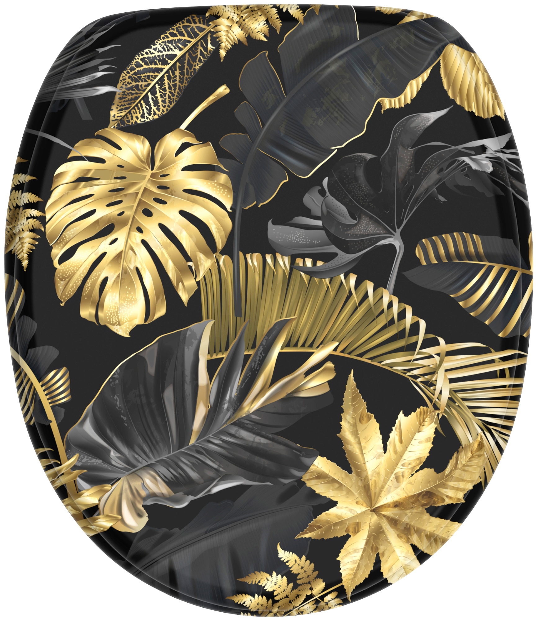 WC-Sitz »Goldfarbenen Leaves«, mit Absenkautomatik, BxL: 37,7 x 42,0 - 47,0 cm