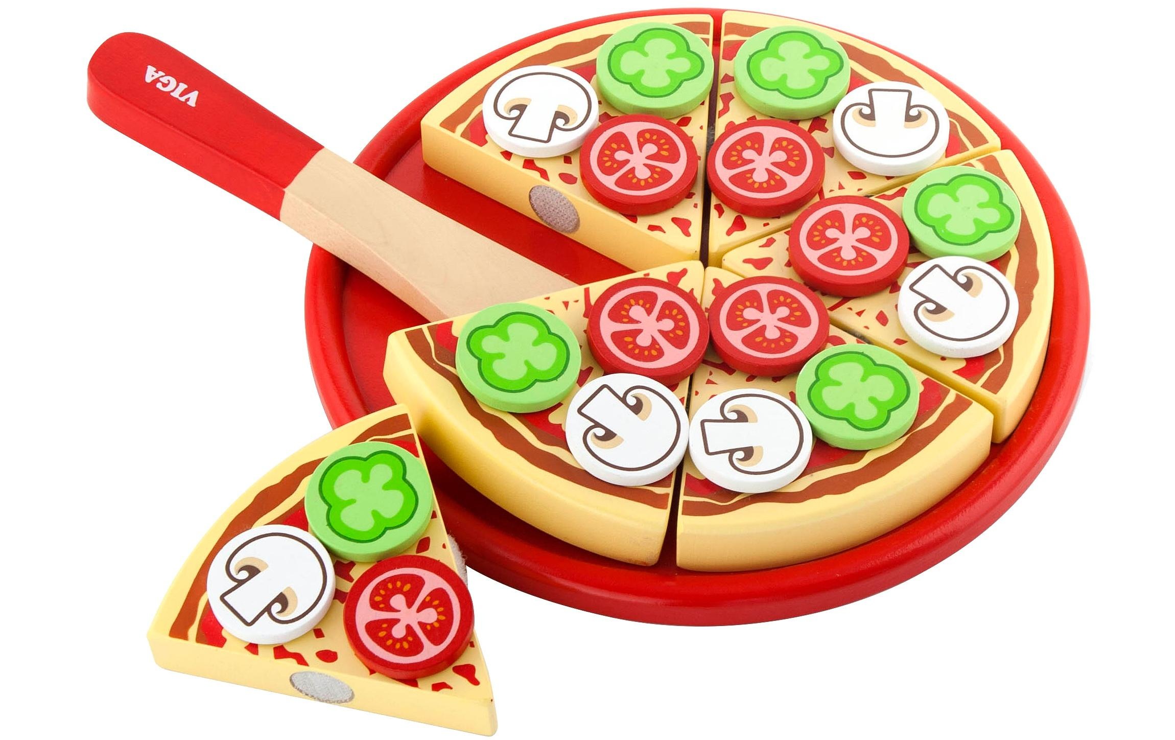 Viga® Holzspielzeug Spiellebensmittel »Spielpizza aus Holz«