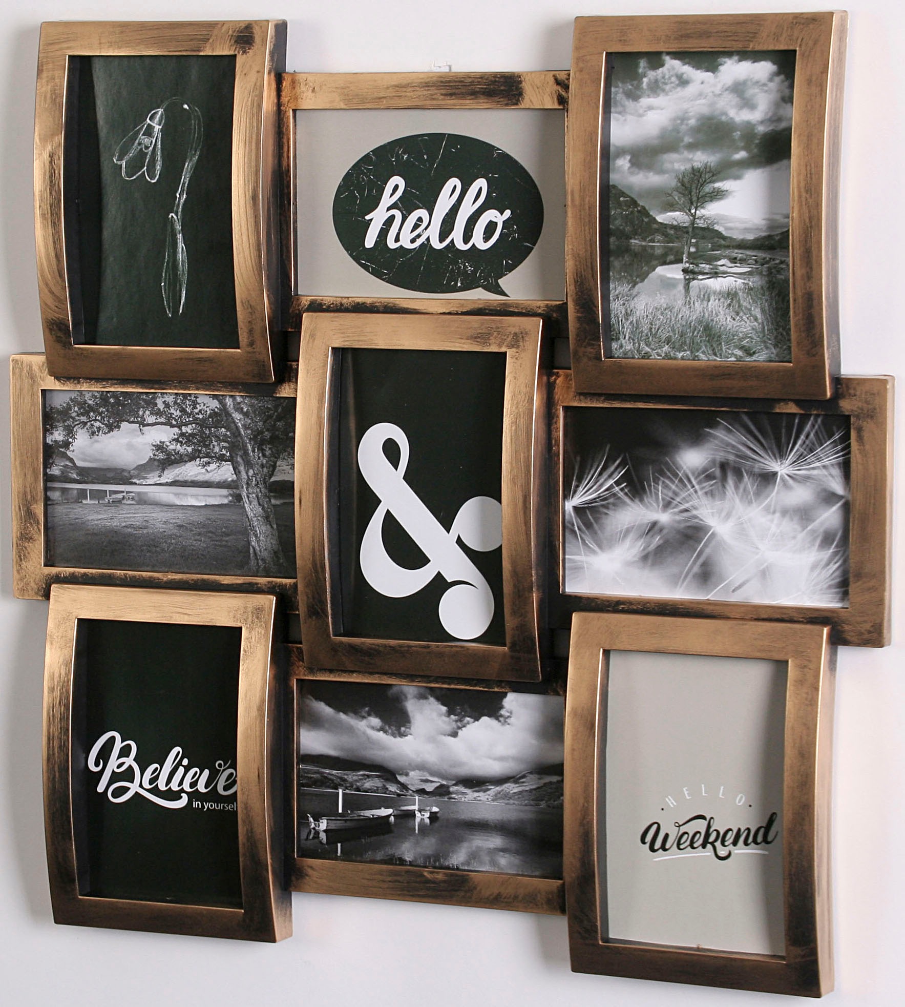 Image of Home affaire Bilderrahmen Collage, (1 St.), Fotorahmen, kupfer/schwarz-Staffelbilderrahmen bei Ackermann Versand Schweiz