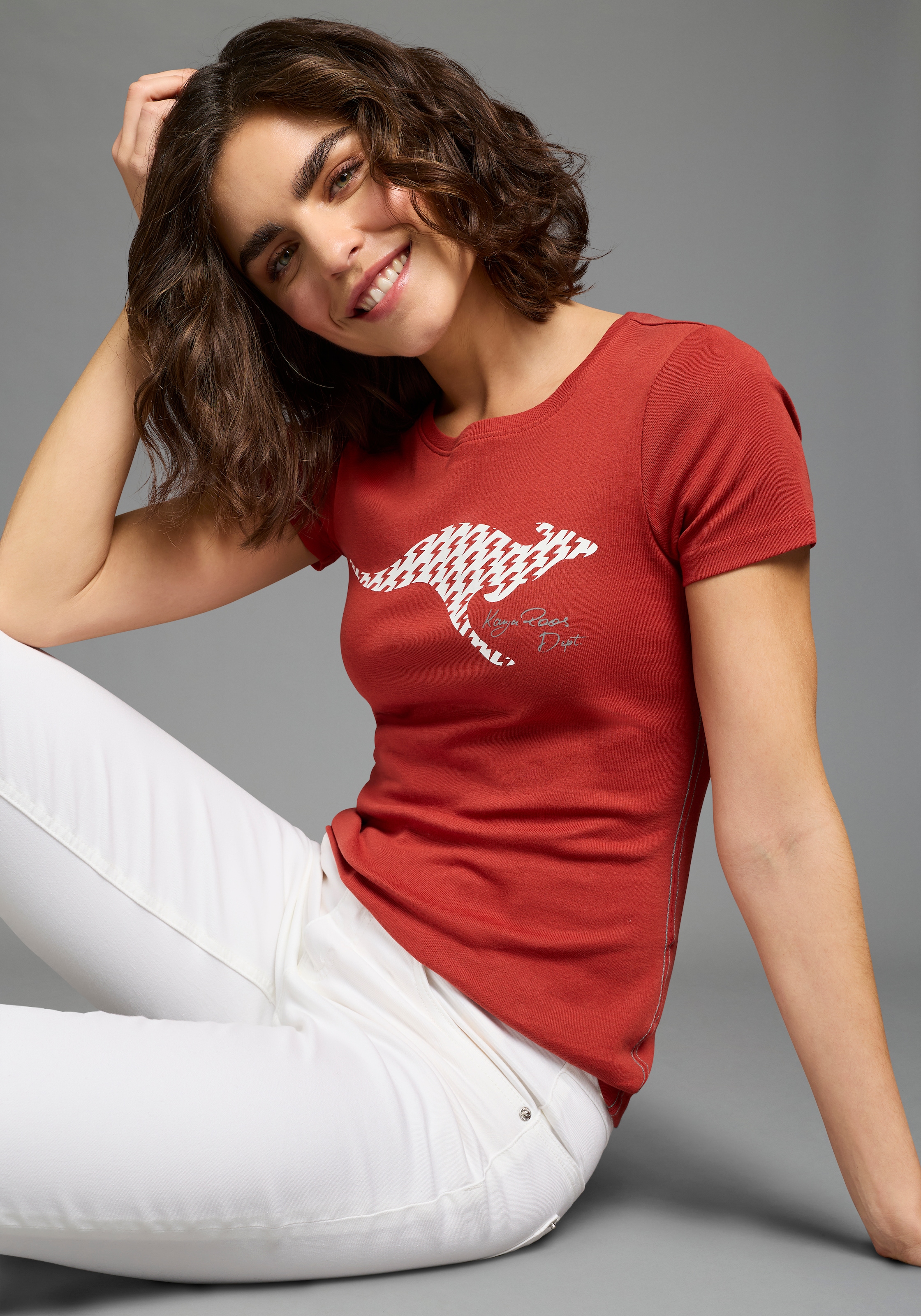 Image of KangaROOS Kurzarmshirt Logo Print