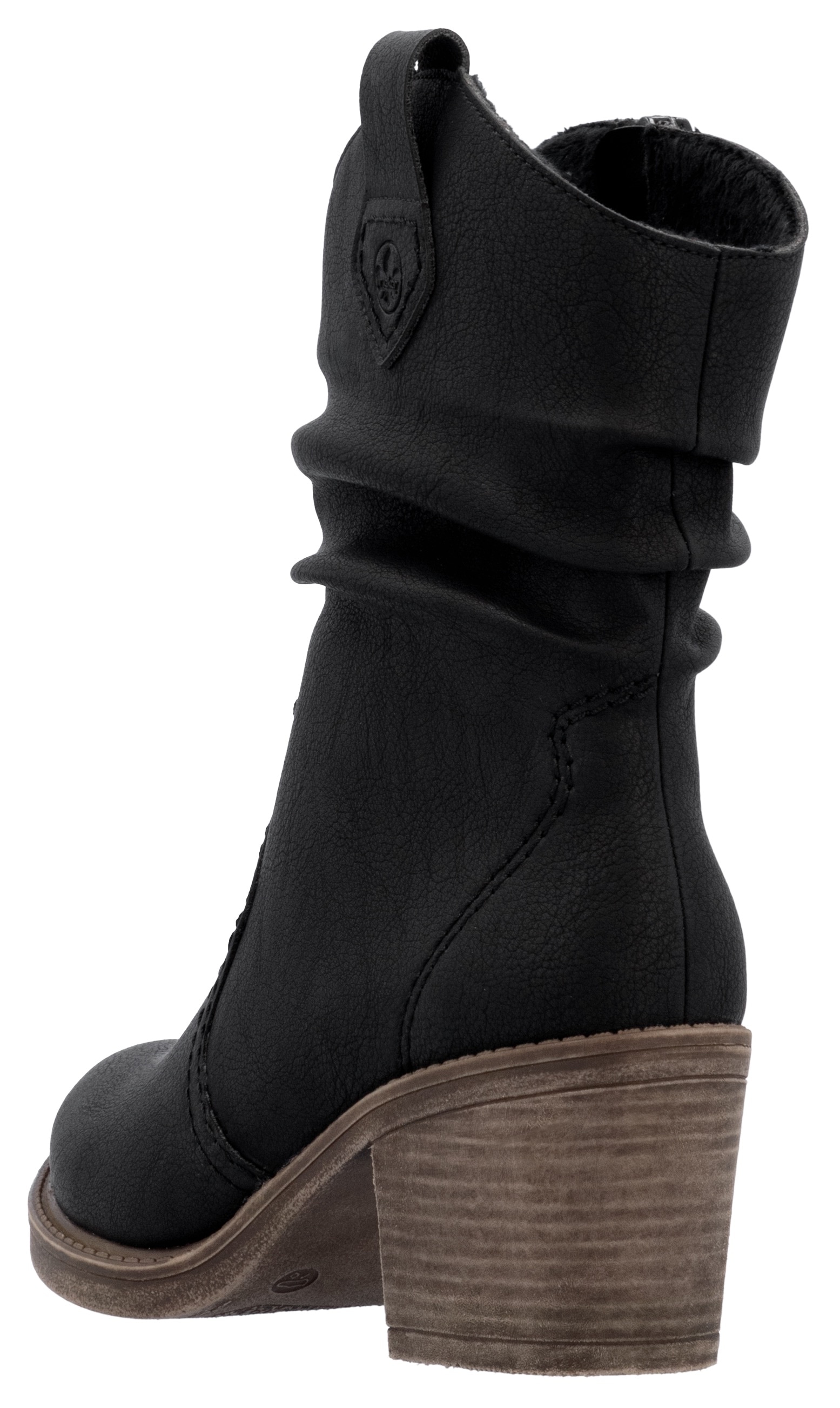 Rieker Westernstiefelette, Cowboystiefelette, Boots, Blockabsatz, mit gerafftem slouchy Schaft