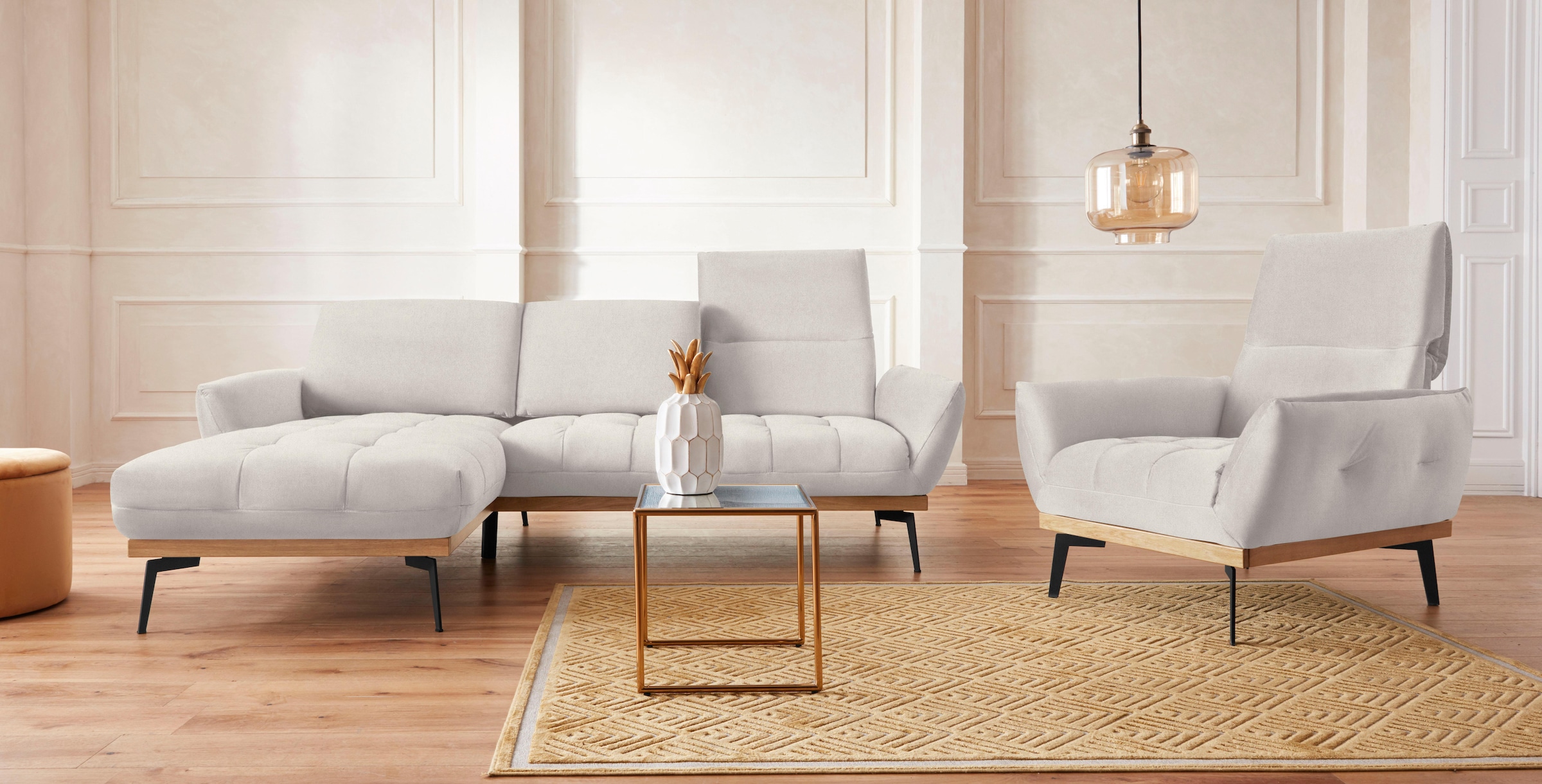 exxpo - sofa fashion Ecksofa »Palic, inkl. Rückenverstellung, bequem, elegant, Breite 245cm, L-Form«