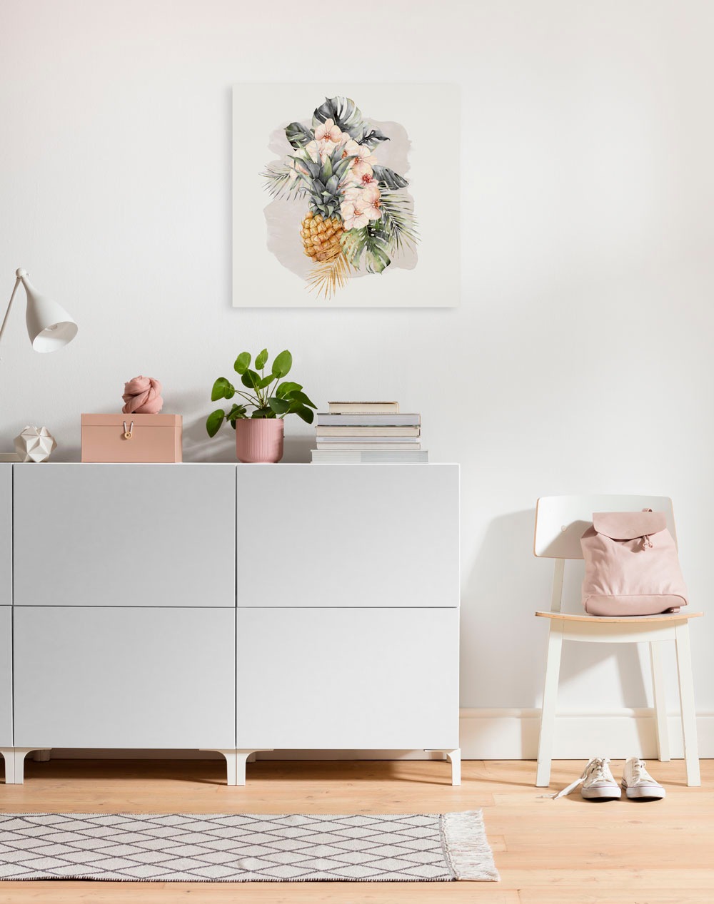 Komar Tableau sur toile »Ananas Mûr - Grösse 60 x 60 cm« 1 cuis tlg. Keilrahmenbild mi Echtholzrahmen