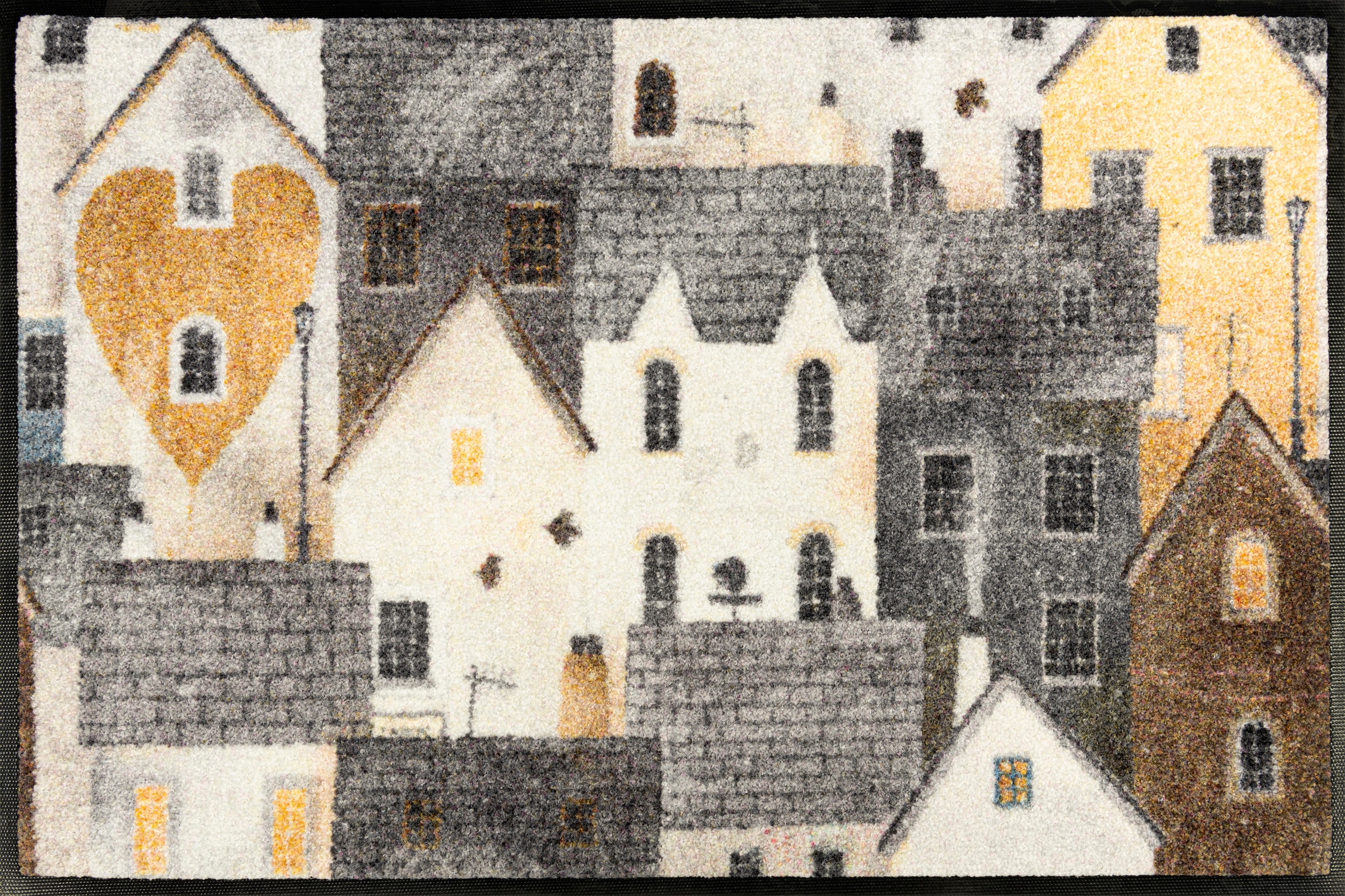 Image of wash+dry by Kleen-Tex Fussmatte "Urban Blocks" rechteckig 7 mm Höhe waschbar und trocknergeeignet