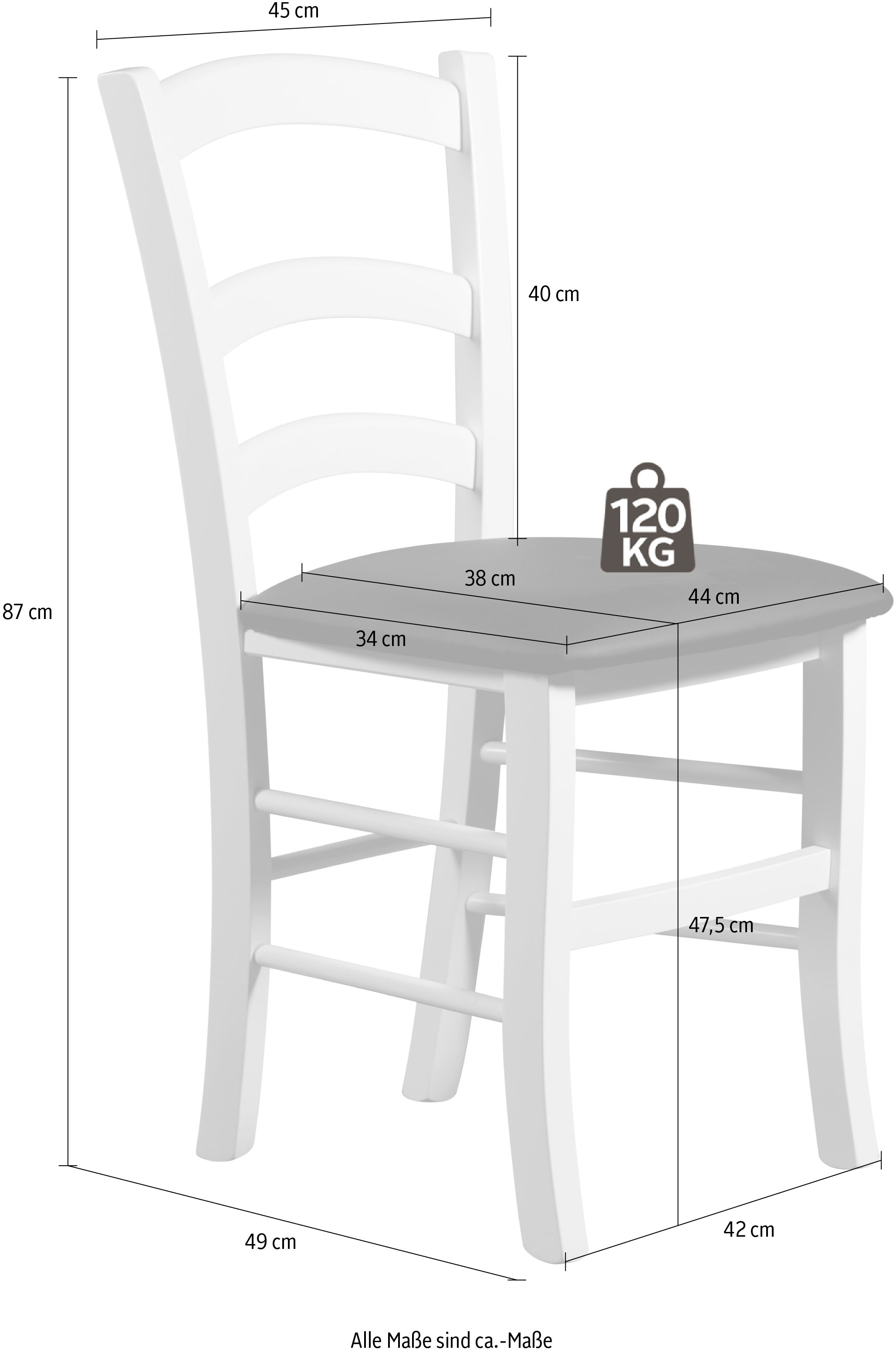 Home affaire Esszimmerstuhl »Super Paesana«, (Set), 2 St., Buche Massivholz mit Kunstlederbezug