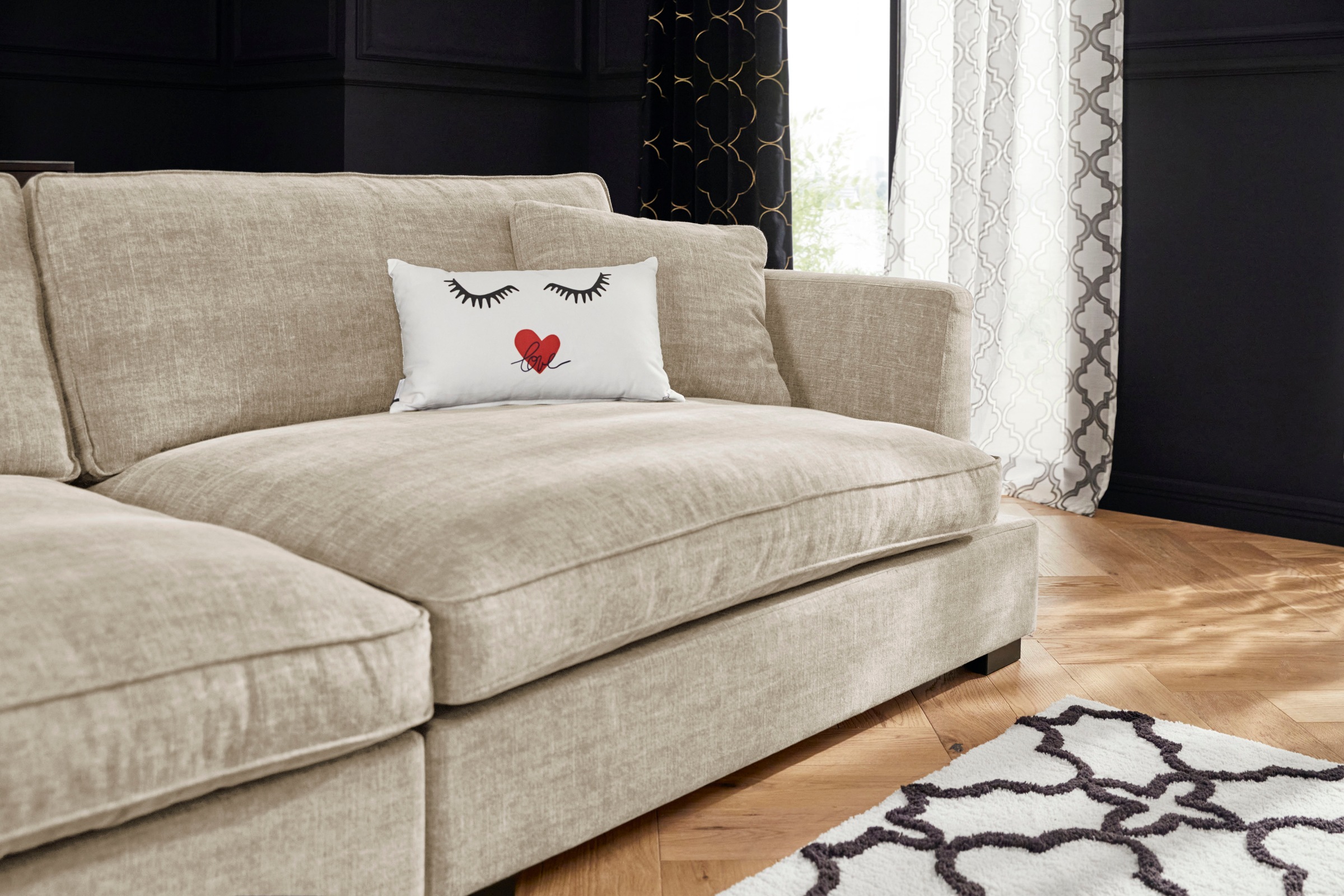 Guido Maria Kretschmer Home&Living Big-Sofa »Annera«, weicher Sitzkomfort, mit extra tiefen Sitzflächen, Füllung mit Federn