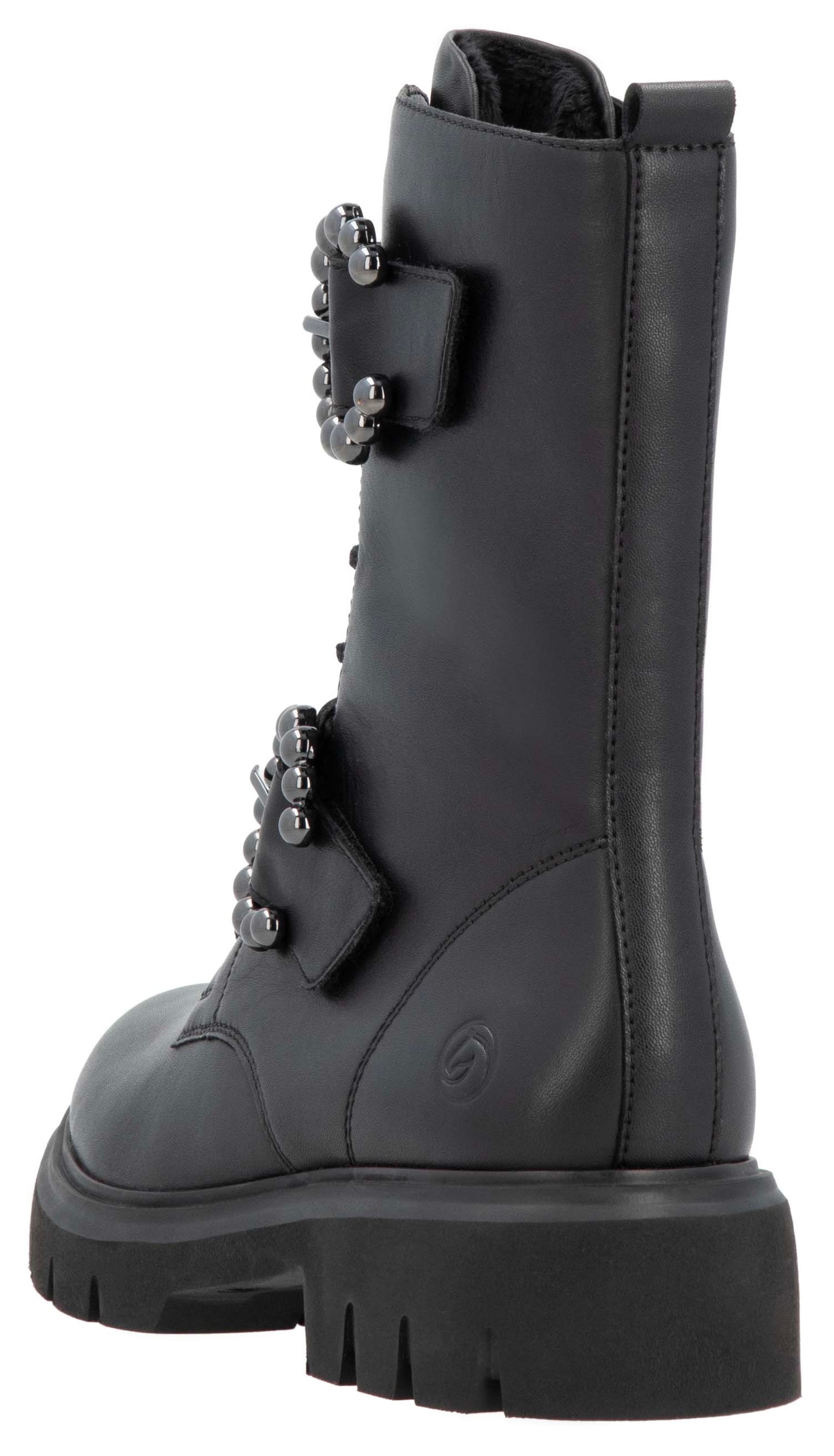 Remonte Schnürstiefelette, Blockabsatz, Herbstmode, Schnürboots mit Innenreissverschluss