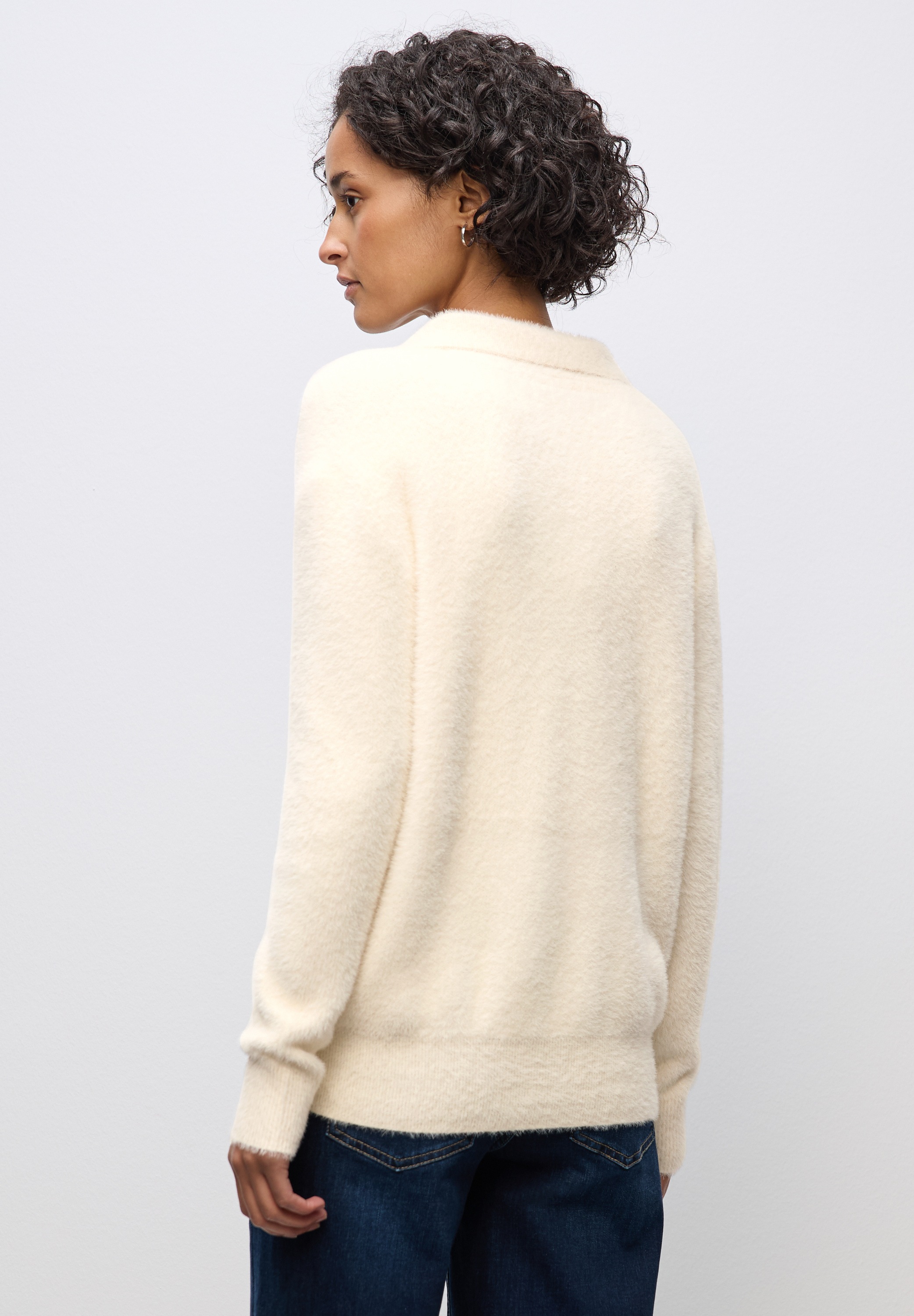 STREET ONE Strickpullover, flauschiges Federgarn, Regular Fit