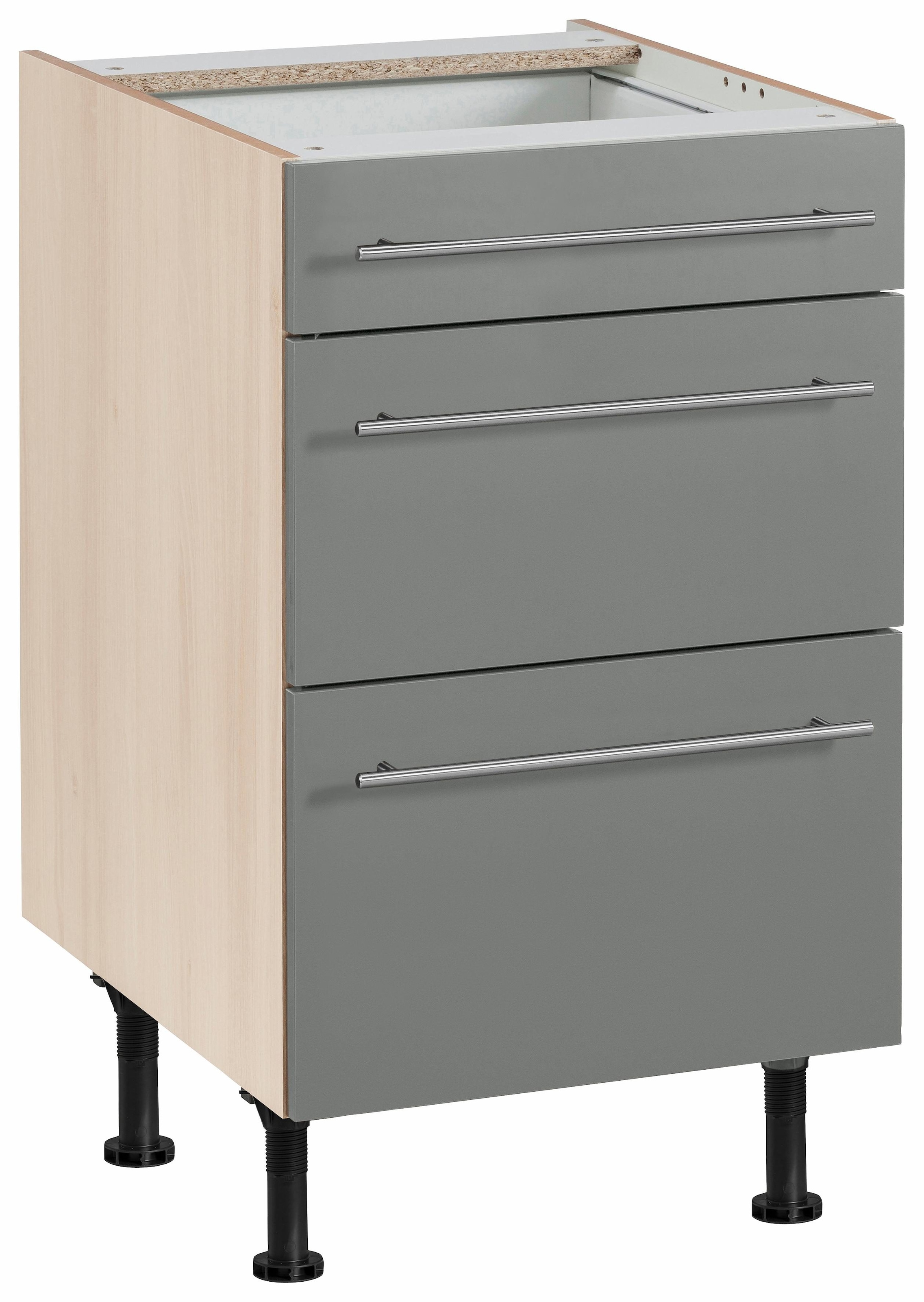 Image of OPTIFIT Unterschrank "Bern" 50 cm breit, mit Schubkasten und 2 Auszügen, höhenverstellbare Füsse