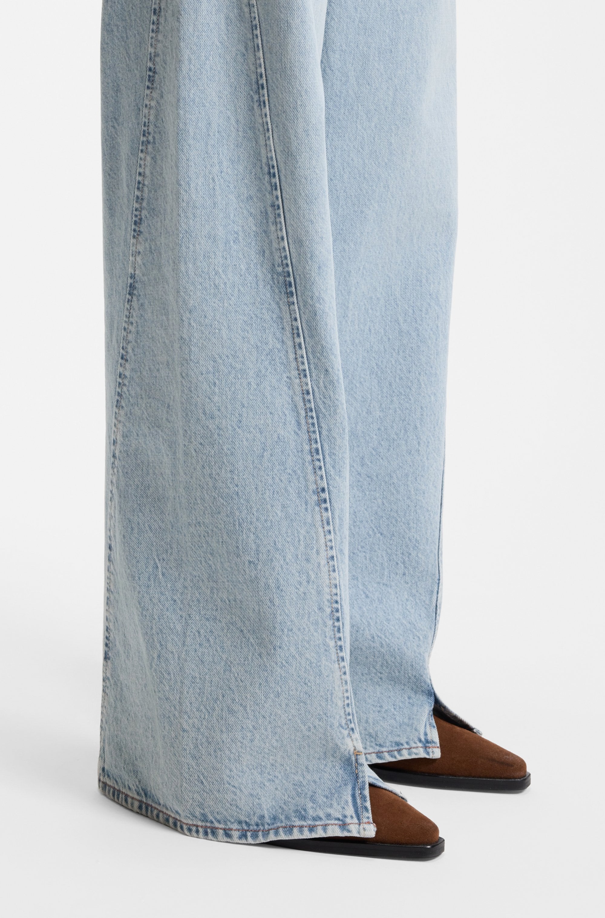 BOSS ORANGE Jeans taille haute »MARLENE SLIT HR Premium Damenmode« avec coupe large jambes, détails fente