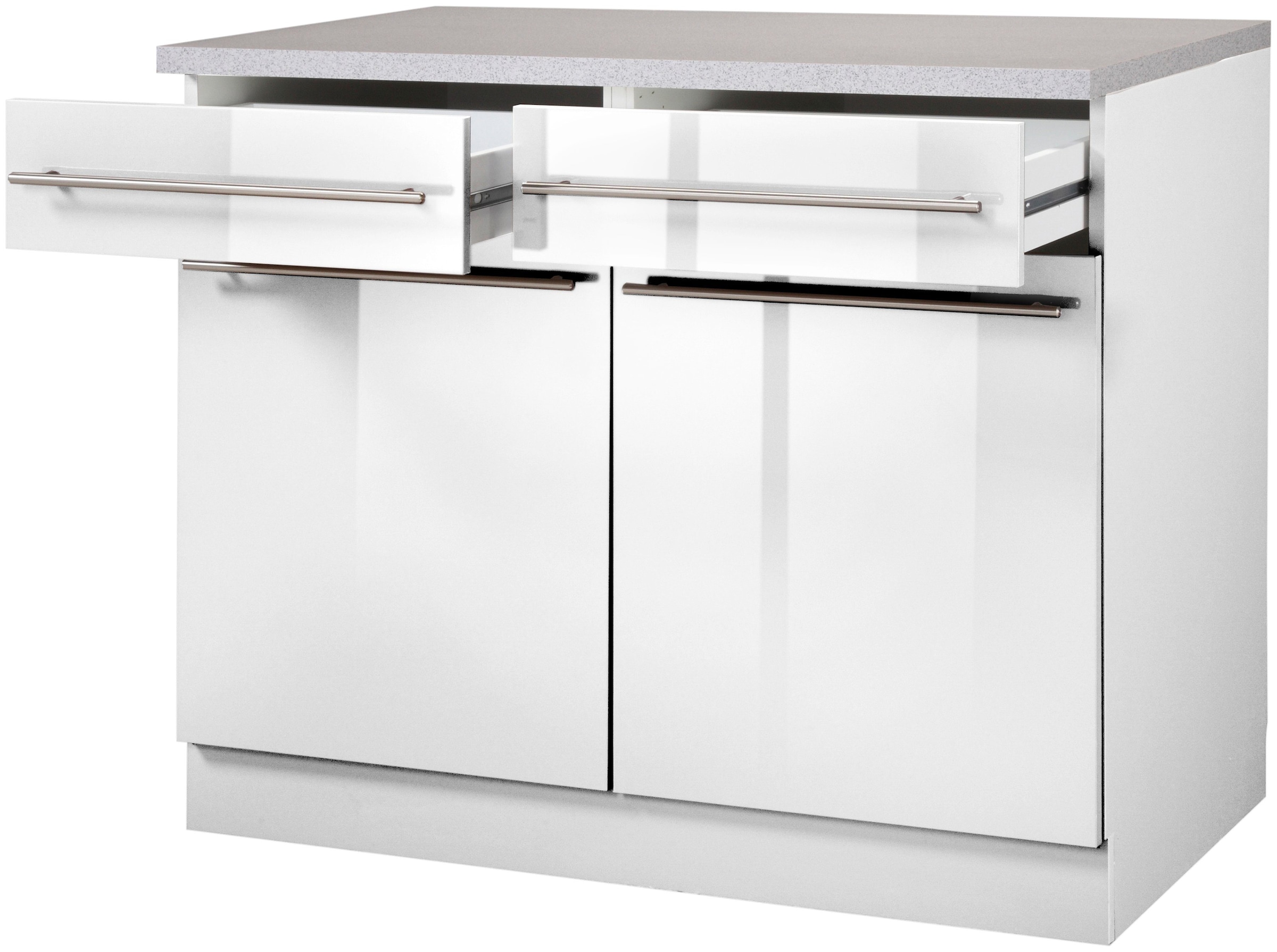 wiho Küchen Unterschrank »Chicago, TOPSELLER« 100 cm breit, 2 Schubkästen und 2 Türen, für viel Stauraum