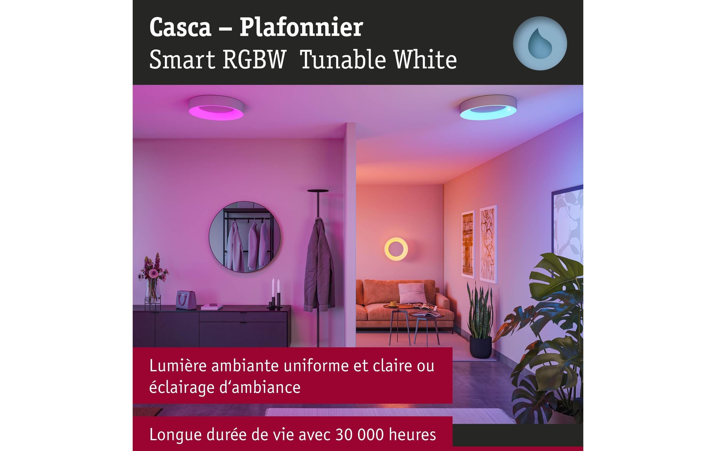 Paulmann Deckenleuchte »Deckenleuchte Casca IP44, Alu matt« LED-Modul RGB | warmweiss - kaltweiss
