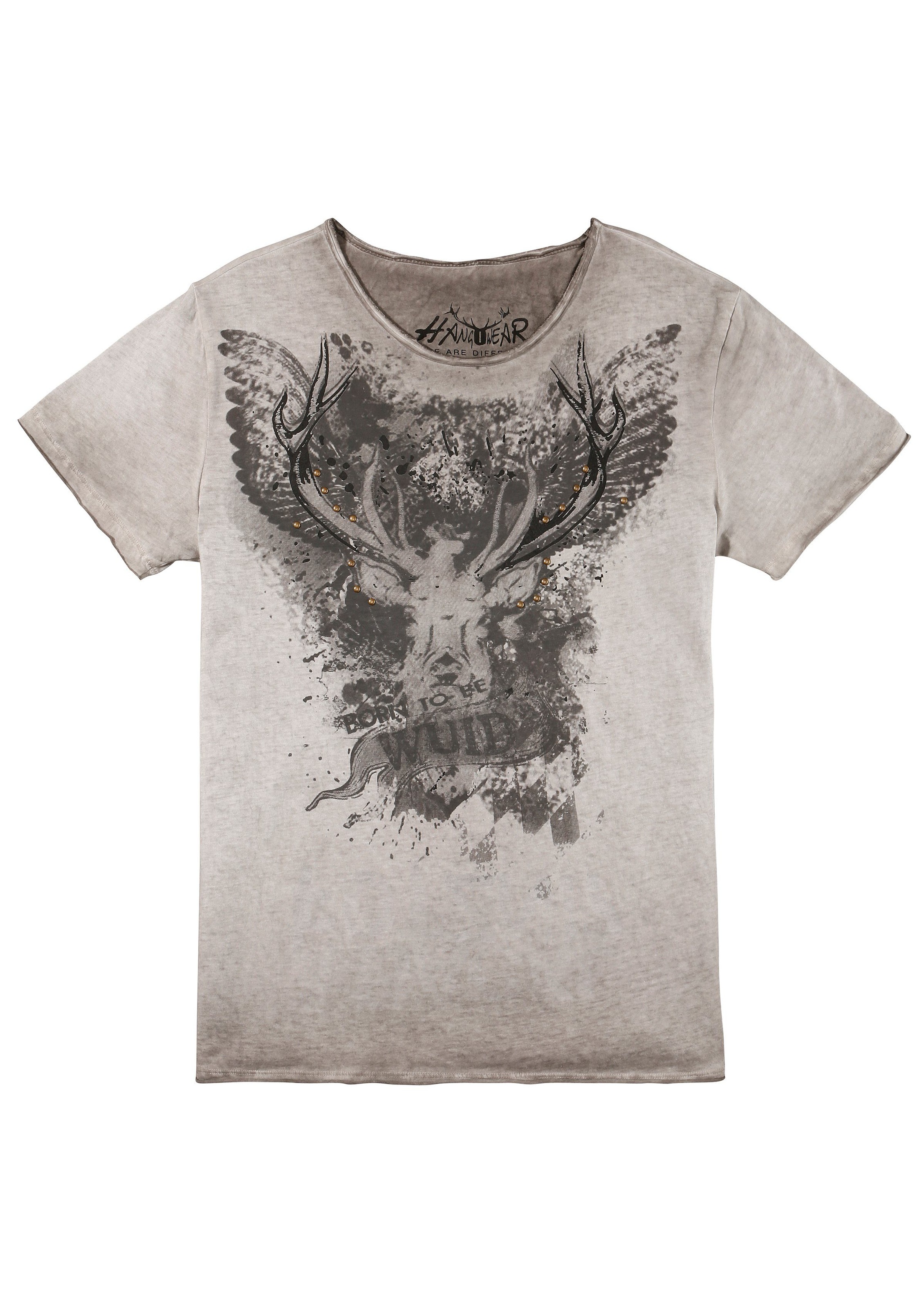 Trachtenshirt Herren mit Print und Nieten