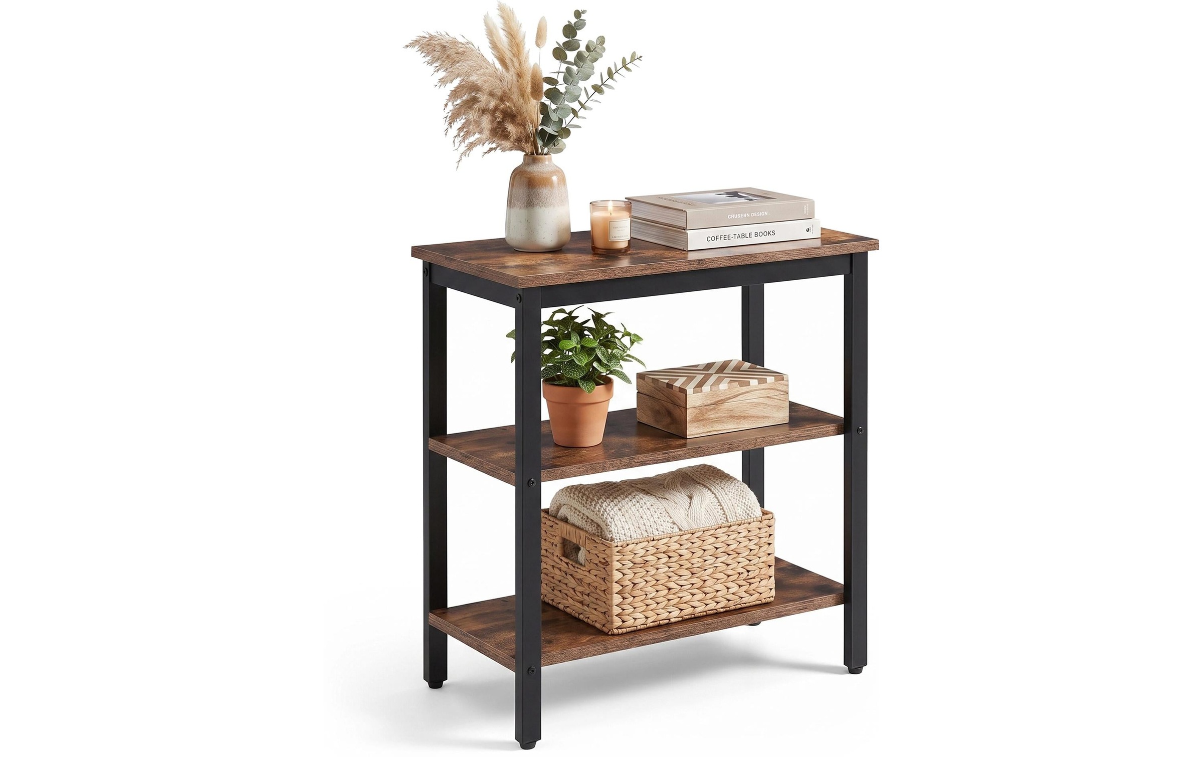Image of relaxdays Beistelltisch "Beistelltisch 60 x 61 cm, Schwarz/Braun"