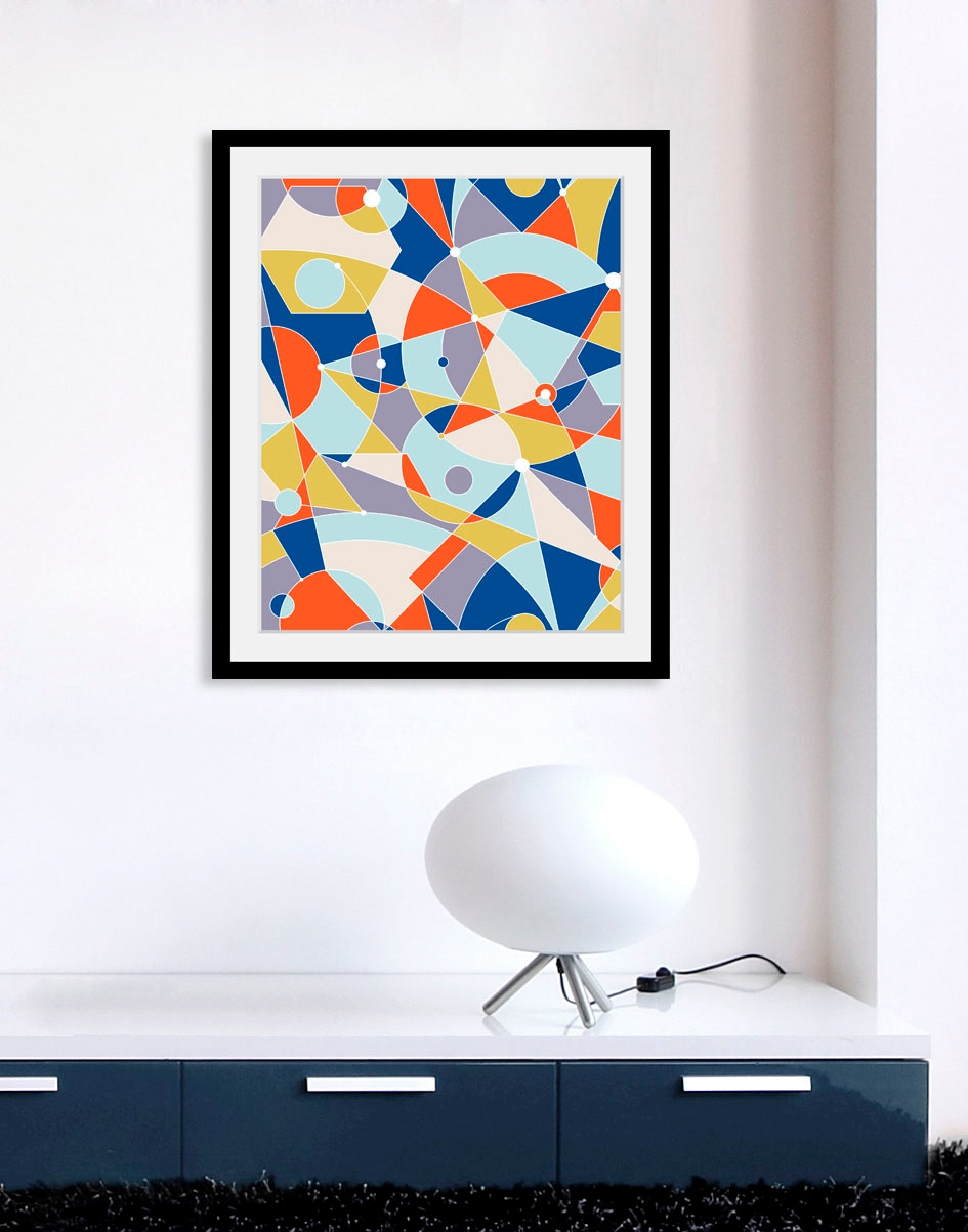 Image of queence Bild "Selena" Abstrakt Figuren Kunst Zeichen 1 Stk. tlg. HD Premium Poster-Druck inkl. Holzrahmen