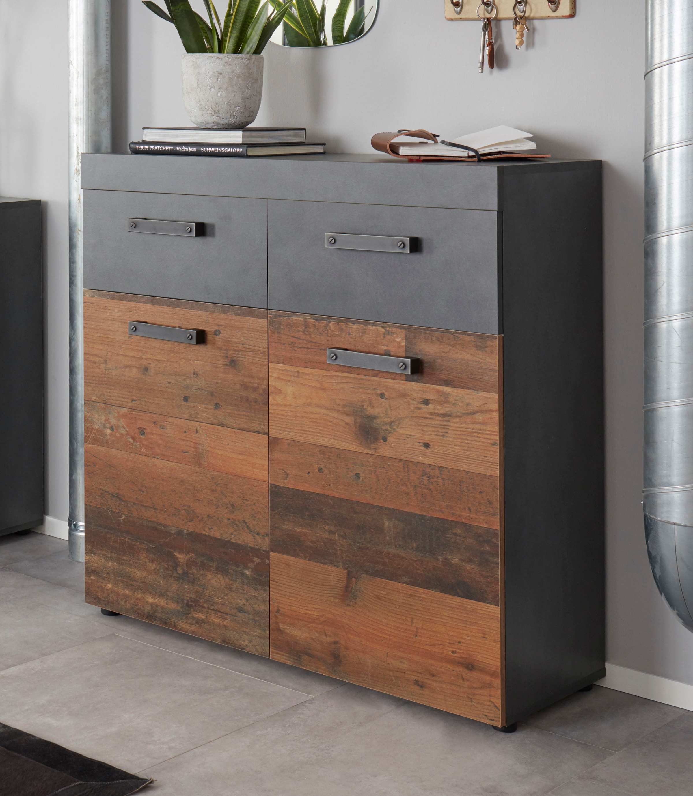 Home affaire Armoire à chaussures »Ilana« Schuhschrank für 16 Paar Schuhe - (B/T/H) 90/34/89 cm