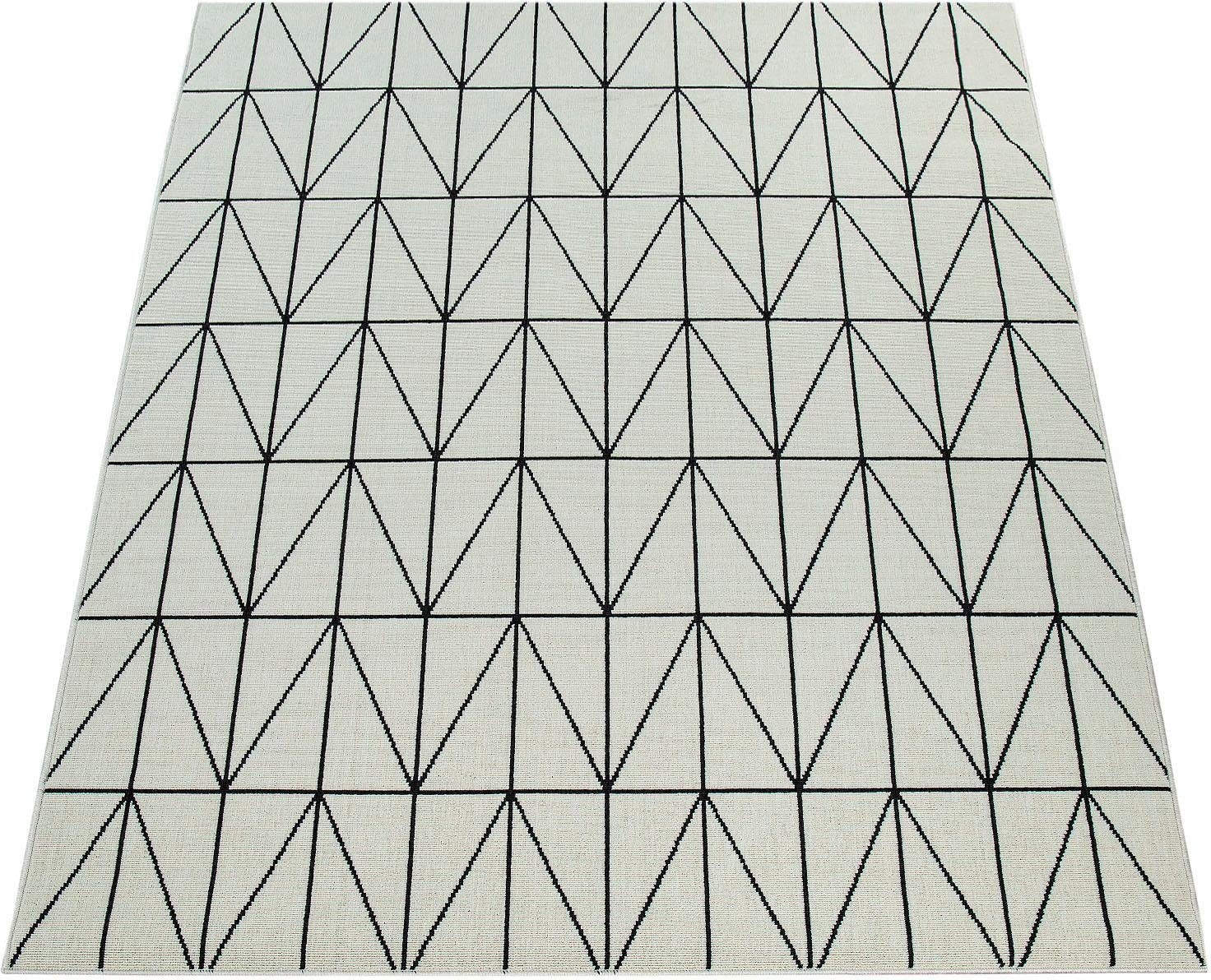 Paco Home Teppich »Brugge 224« rechteckig 4 mm Höhe Flachgewebe, modernes gemetrisches Muster, In- und Outdoor geeignet
