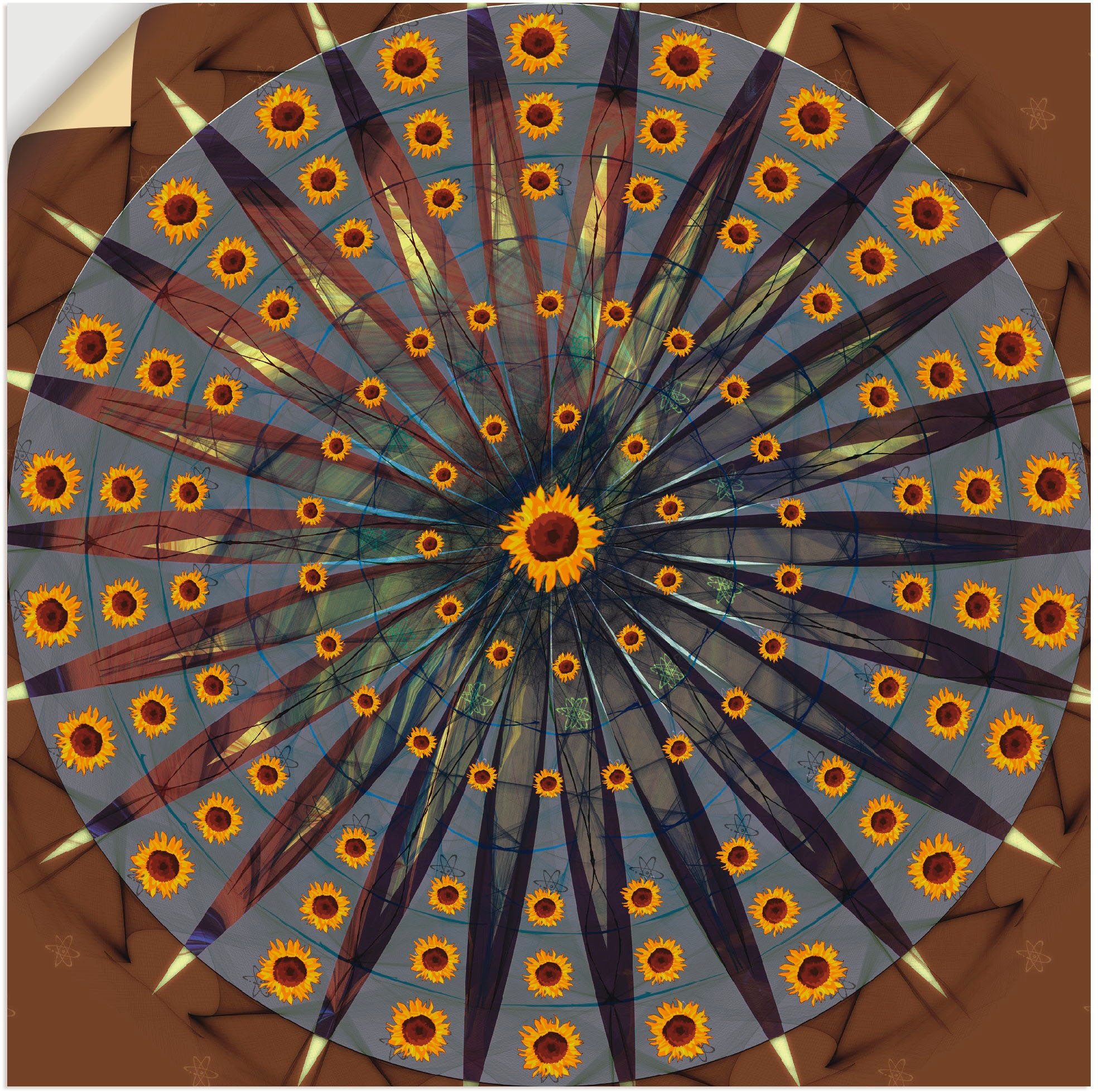 Wandfolie »Mandala - Sonnenblume«, Muster, (1 St.), selbstklebend