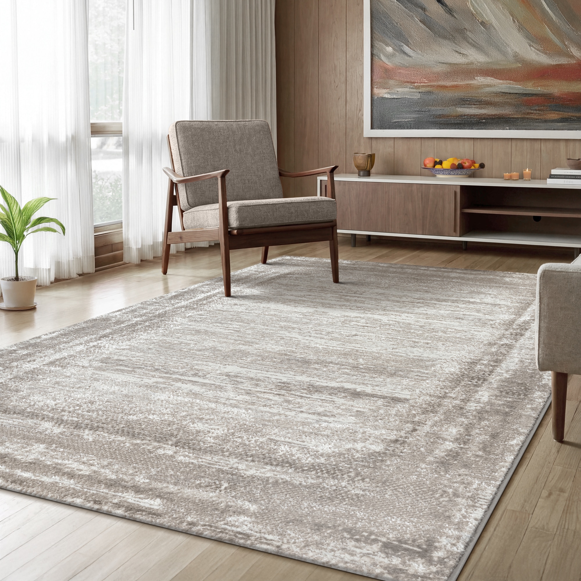 Sanat Tapis »Harmony 3215 , auch als Läufer« Rectangulaire 12 mm Höhe Wohnzimmer, Kurzflor, modern, Bordüre, Schlafzimmer