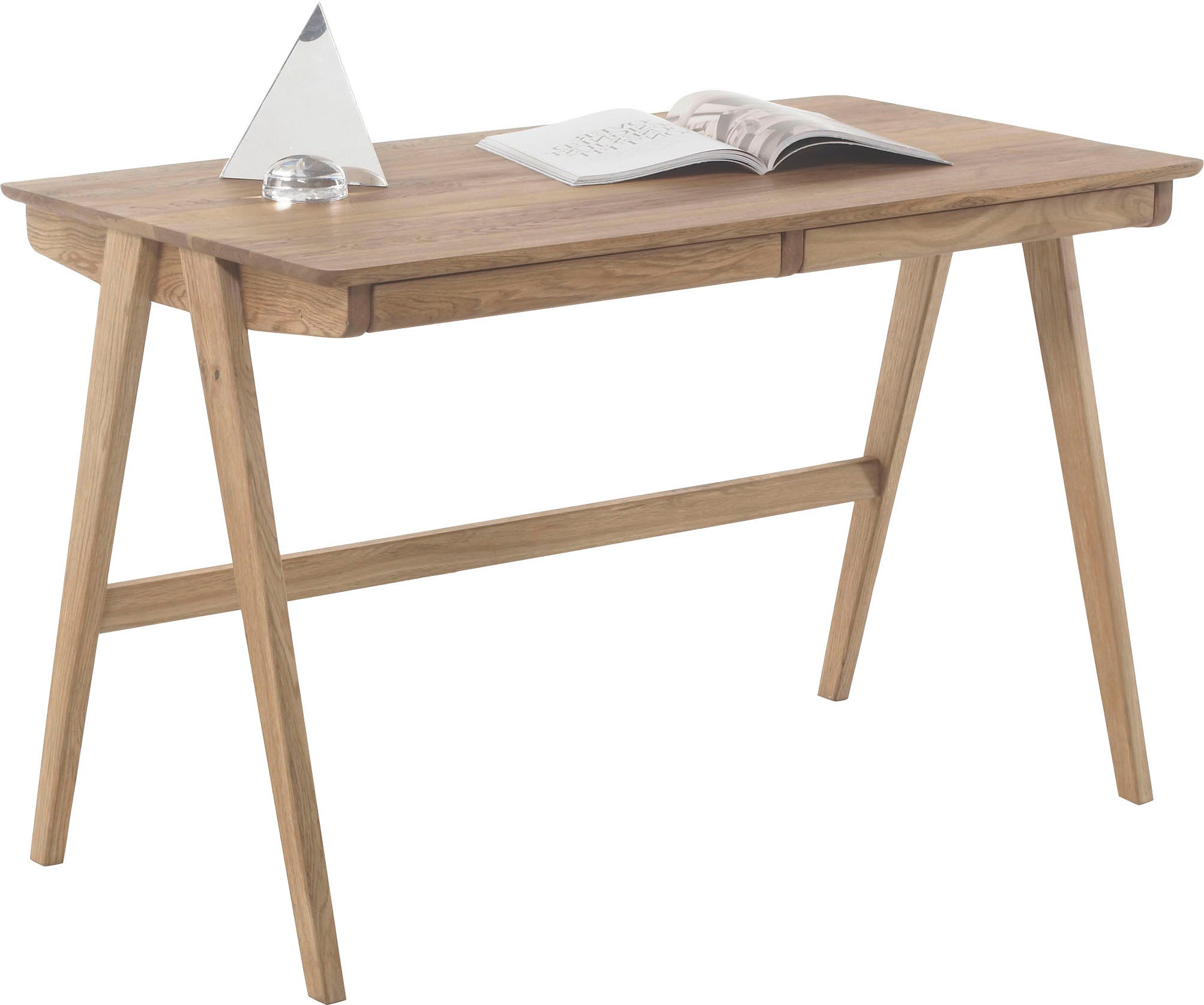 MCA furniture Schreibtisch »Delia«, Asteiche Massivholz geölt mit Schubladen, Breite 120 cm