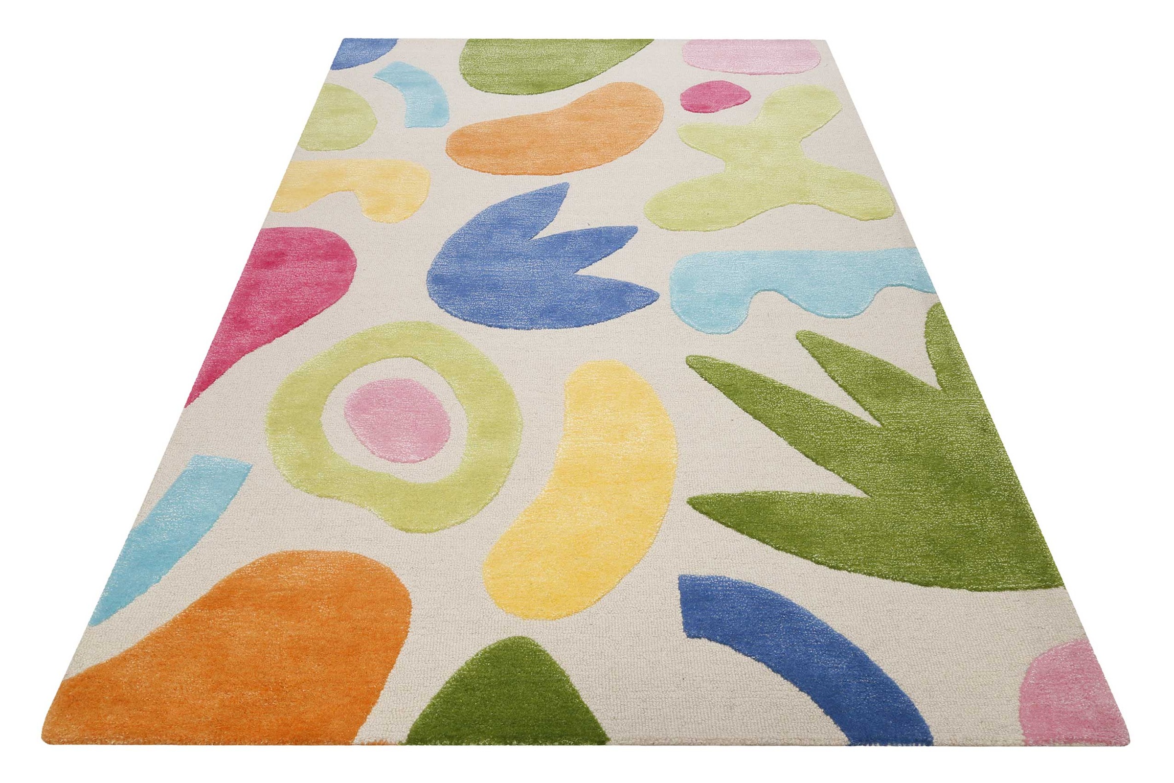 Image of SMART KIDS Kinderteppich "Kimi" rechteckig 1,2 mm Höhe handgetuftet aus Naturfasern, bunt, abstraktes Design, Kinderzimmer