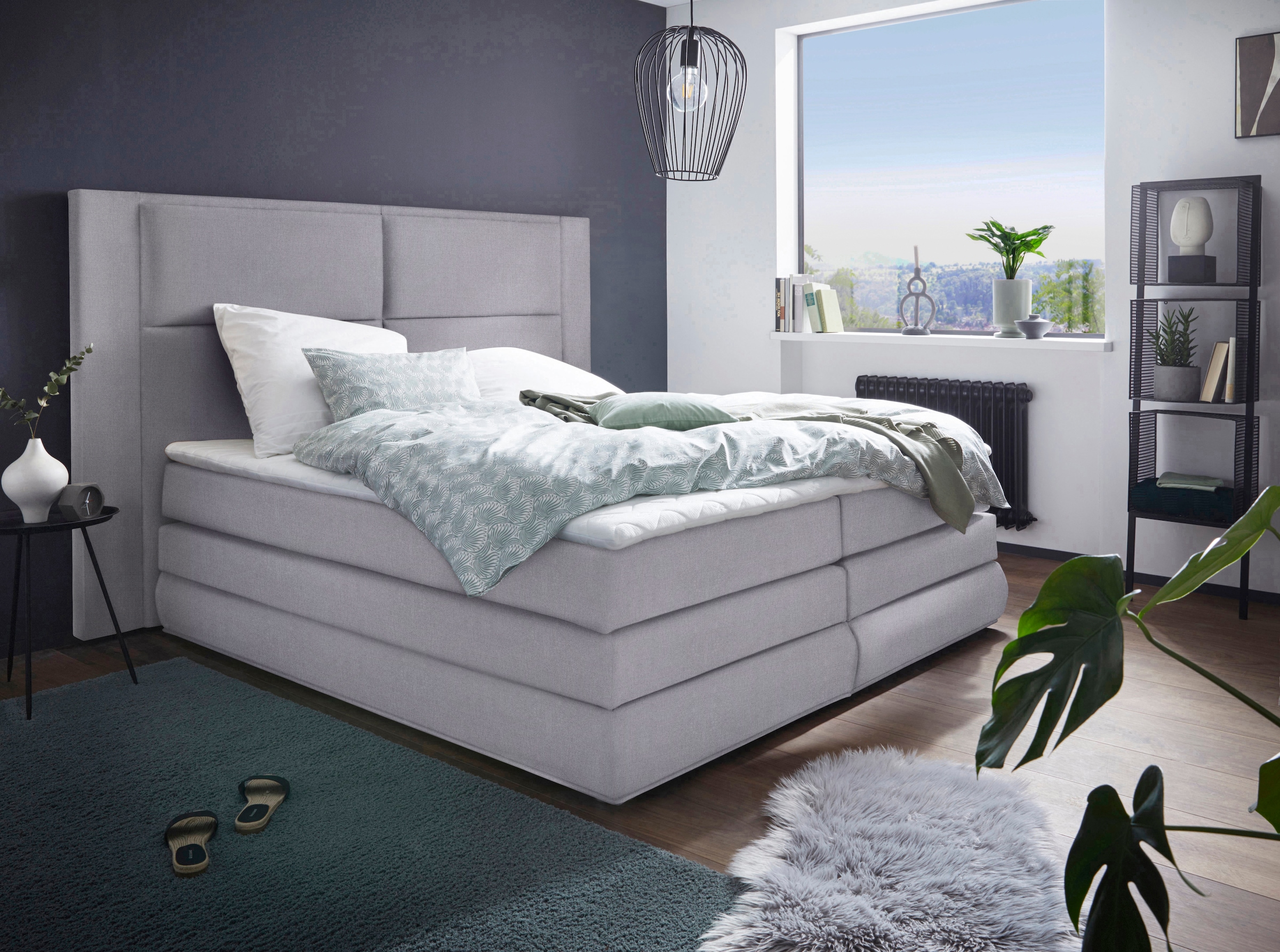 COLLECTION AB Boxspringbett »Copenhagen« inklusive Bettkasten, Topper, wahlweise mit LED-Beleuchtung