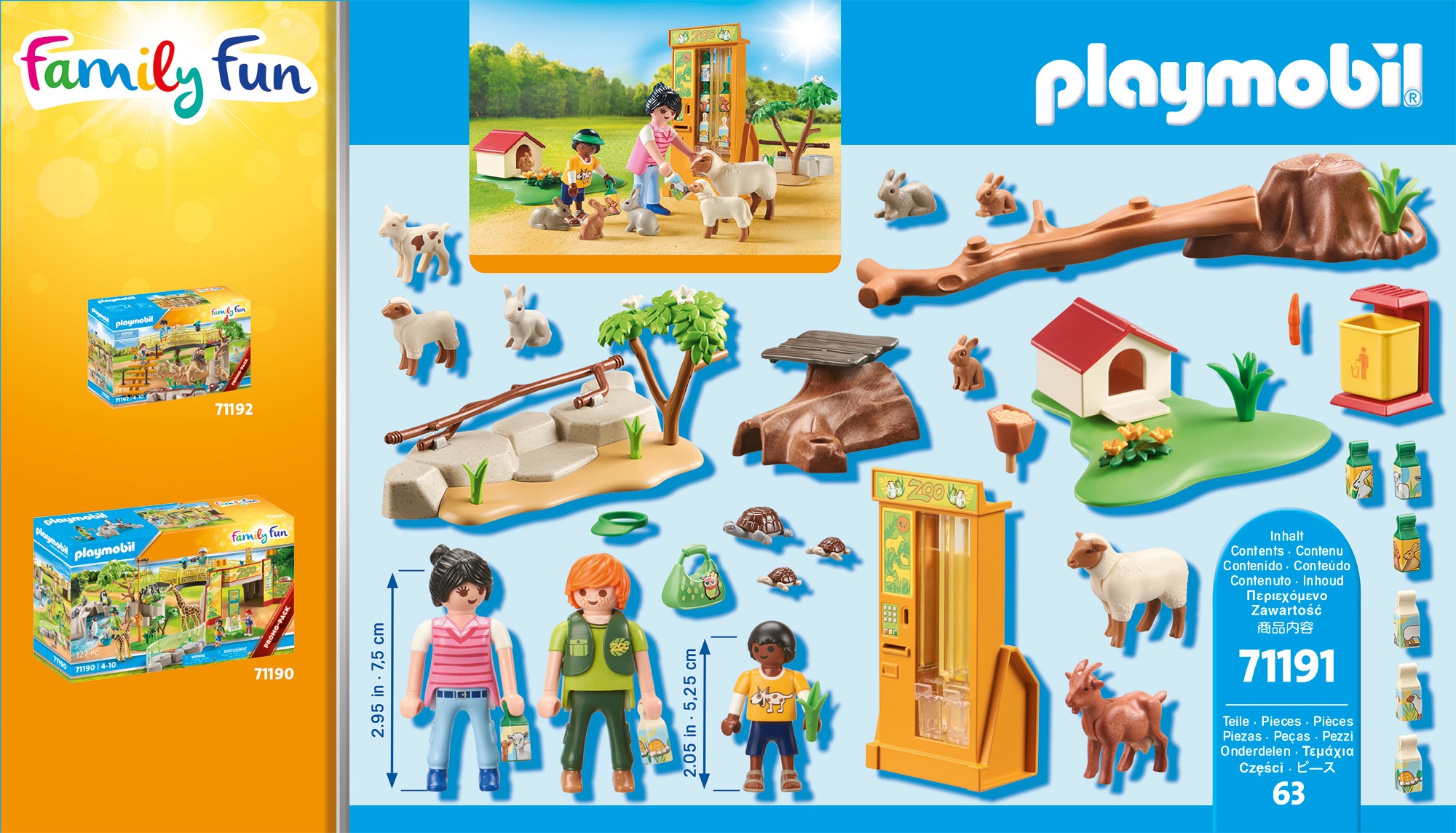 Playmobil® Konstruktions-Spielset »Erlebnis-Streichelzoo (71191), Family Fun«, (63 St.), Made in Germany
