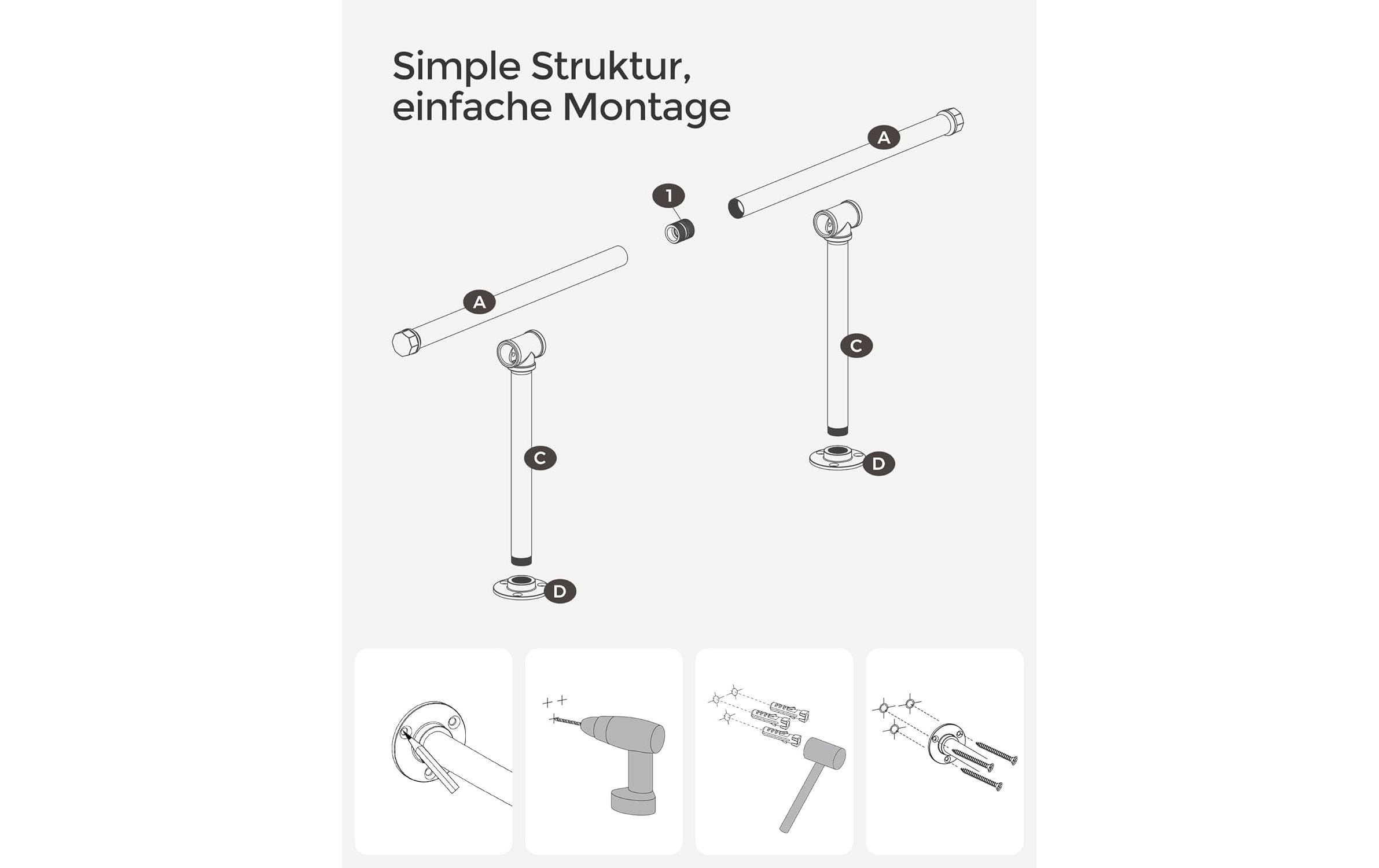 SONGMICS Porte-manteau mural »2 Stück 84 cm x 7 cm« 2 cuis tlg.