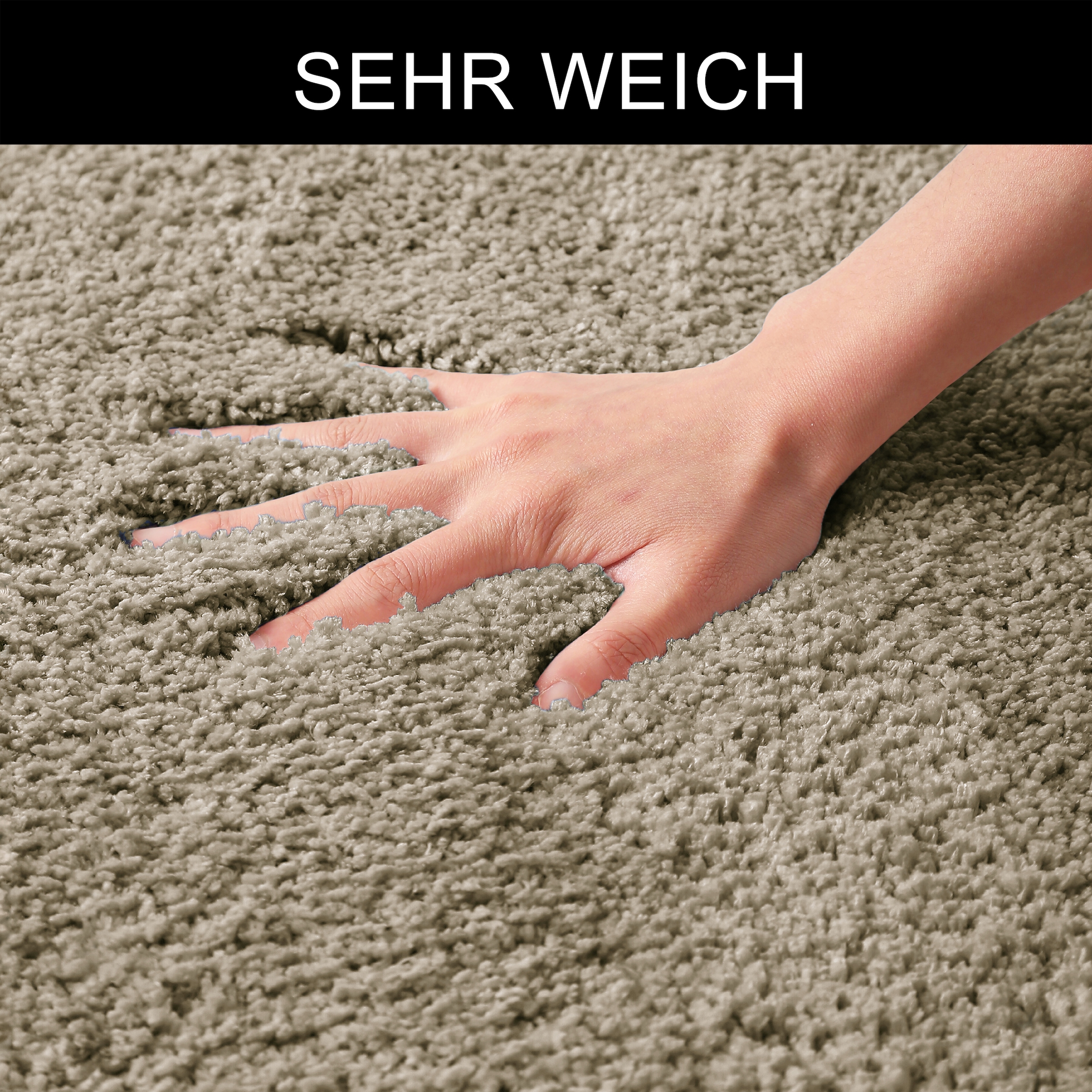 GOODproduct Tapis de bain »Inga, Badezimmer Teppich, Badvorleger« Höhe 20 mm revêtement antidérapant Résistant | Séchage rapide | compatible chauffage au sol Tapis de bain uni, doux, disponible en demi-cercle et rectangulaire