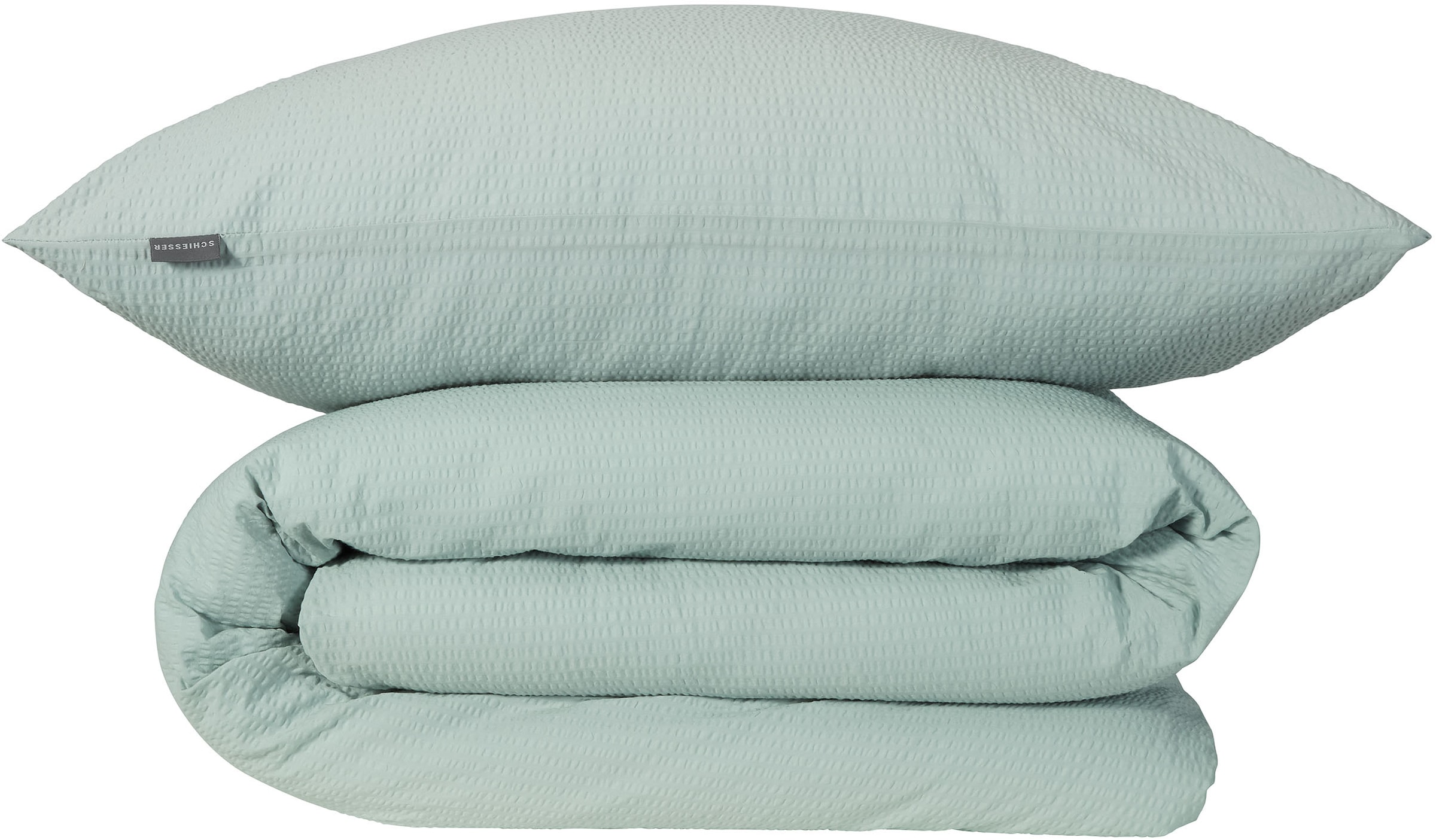Schiesser Bettwäsche »Laura aus Baumwoll-Seersucker in zarten Farbtönen« 2 Stk. Made in Green