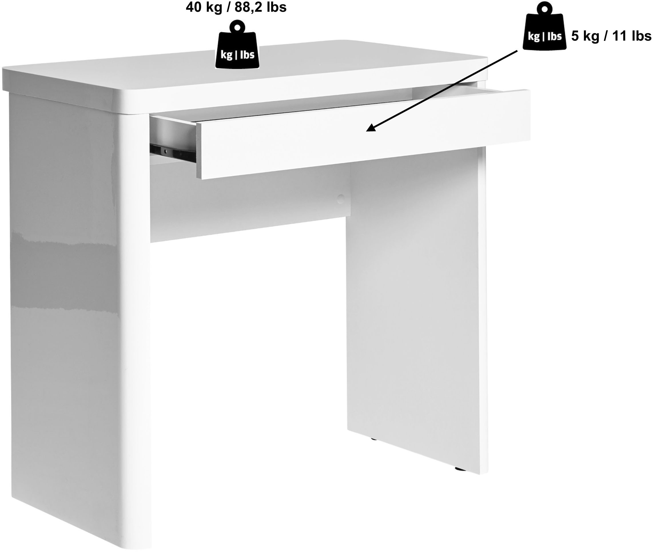 Jahnke Schreibtisch »CU-LIBRE 80« 1 Stk. tlg. Schreib-oder Konsolentisch mit Schublade, Breite ca. 79 cm
