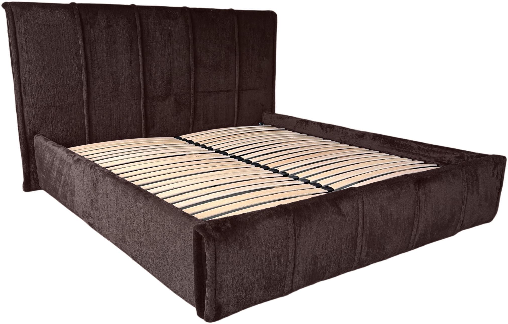 GOODproduct Lit rembourré »EVELLINA in der Grösse 180x200 cm, mit Fellimitat bezogen« wahlweise mit Lattenrost und King-Matratze (28cm)