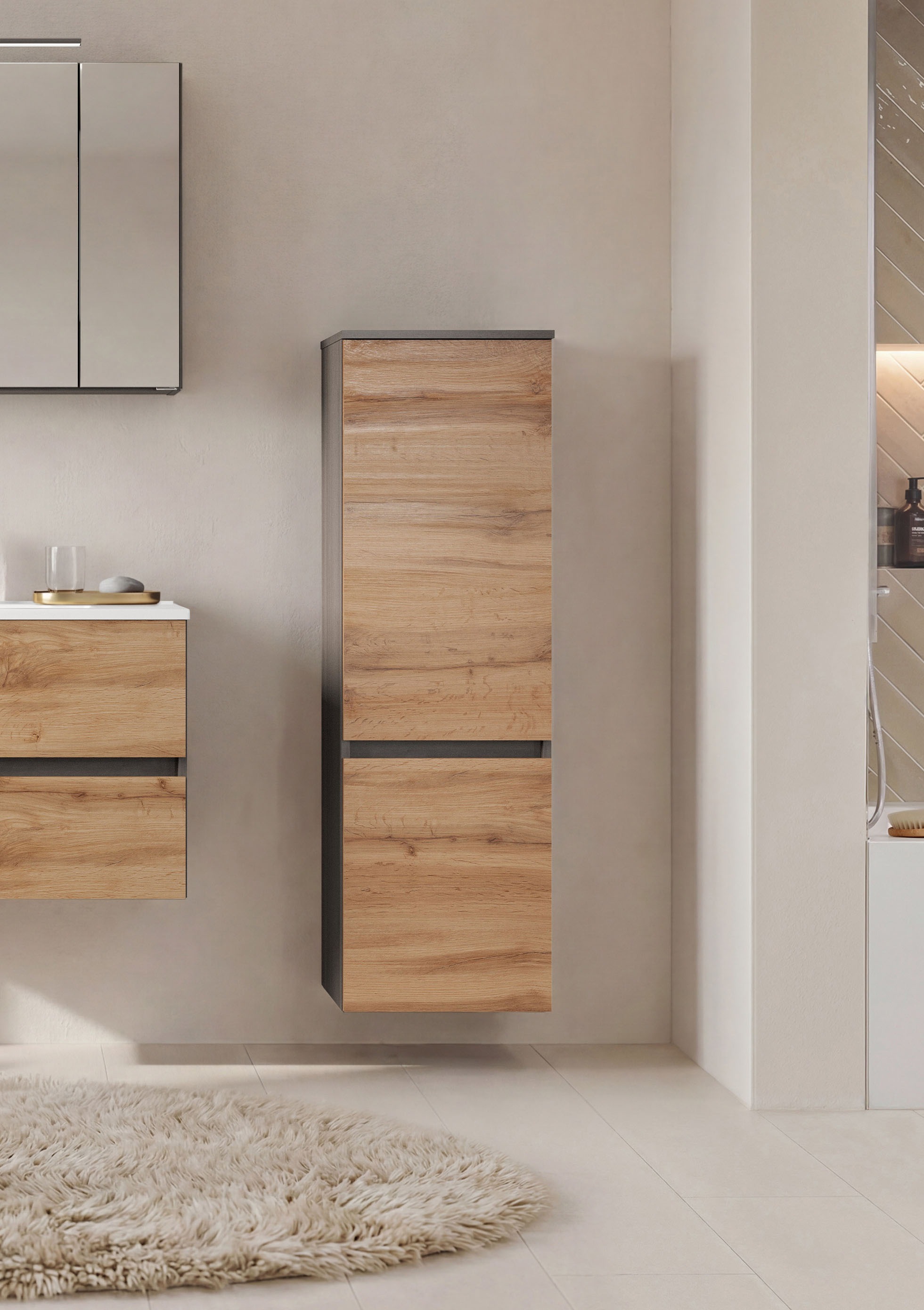 GOODproduct Badmöbel-Set »BOZEN, 4-tlg. Unterbecken-Set - Midischrank«