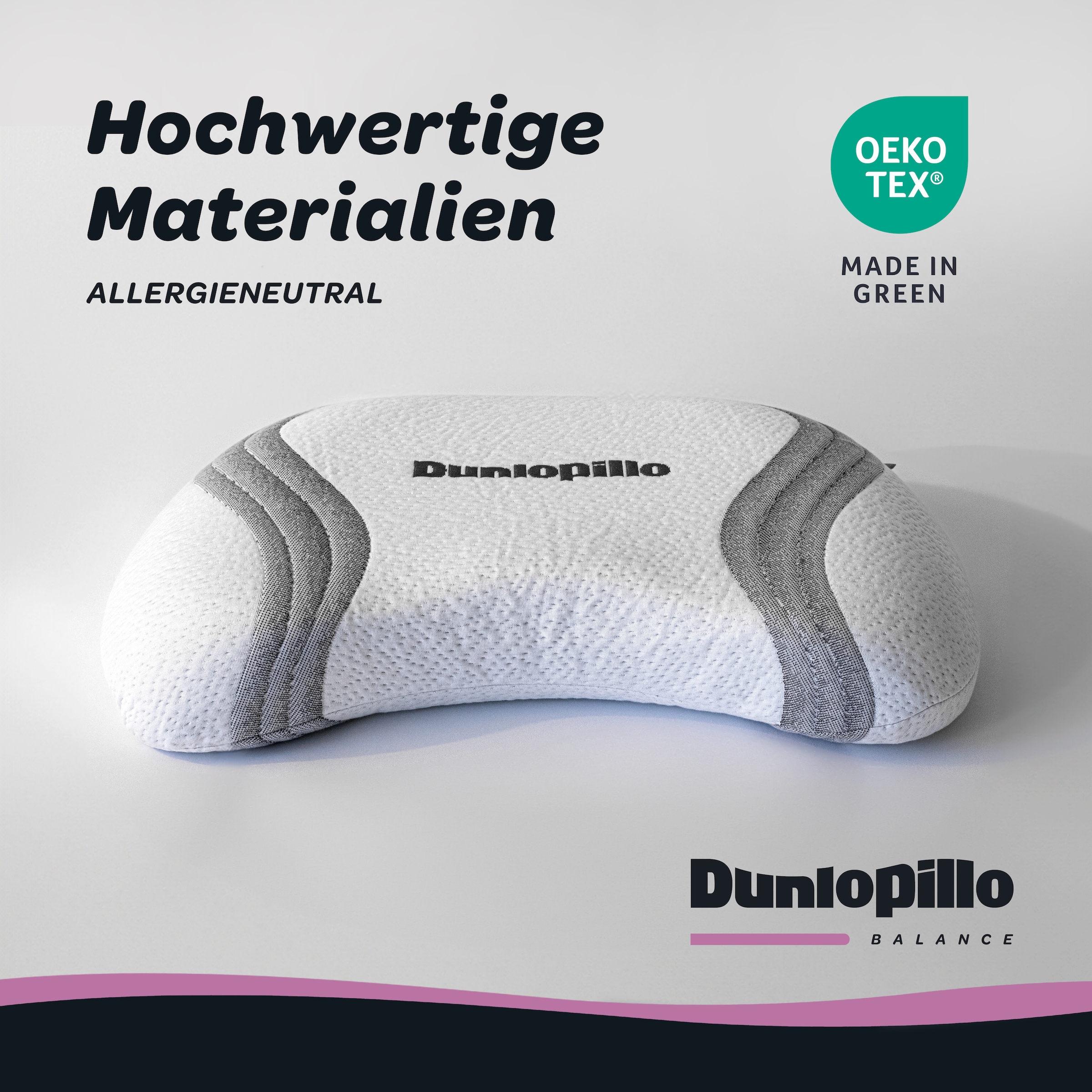 Dunlopillo Nackenstützkissen »Anti-Aging, NEUHEIT, Nackenstützkissen mit zwei Kernkomponenten« Füllung: Viskoschaum 1 Stk. tlg. in Grösse 38 x 53 x 9 cm, für variable Höhenanpassung 7 oder 9 cm