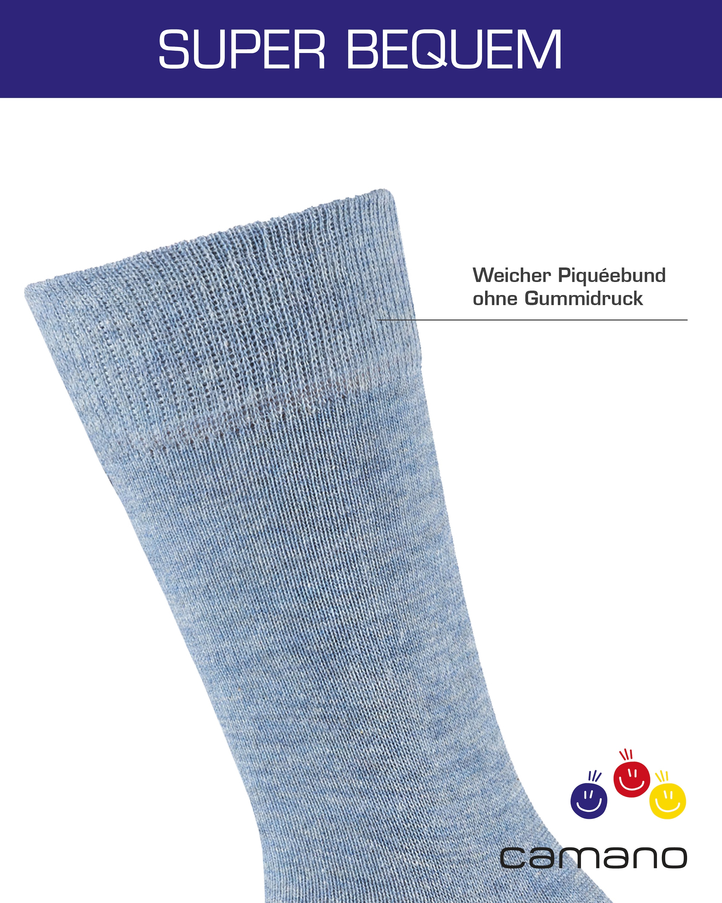 Camano Chaussettes »ca-soft« 6 Paar,  mit Komfortbund und gepolsterten Zehen-/Fersenbereich