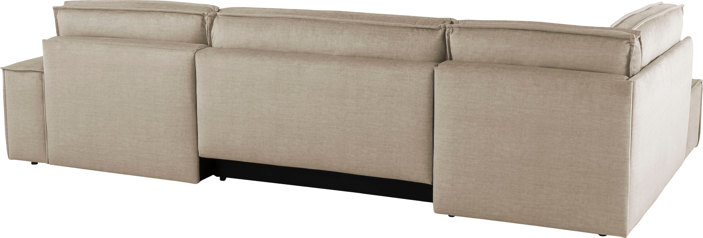 Home affaire Wohnlandschaft »SHERWOOD 329 cm, U-Form, Schlafsofa,«, Schlaffunktion m. Bettkasten (194x139 cm), Cord, Vintage, Samtvelours