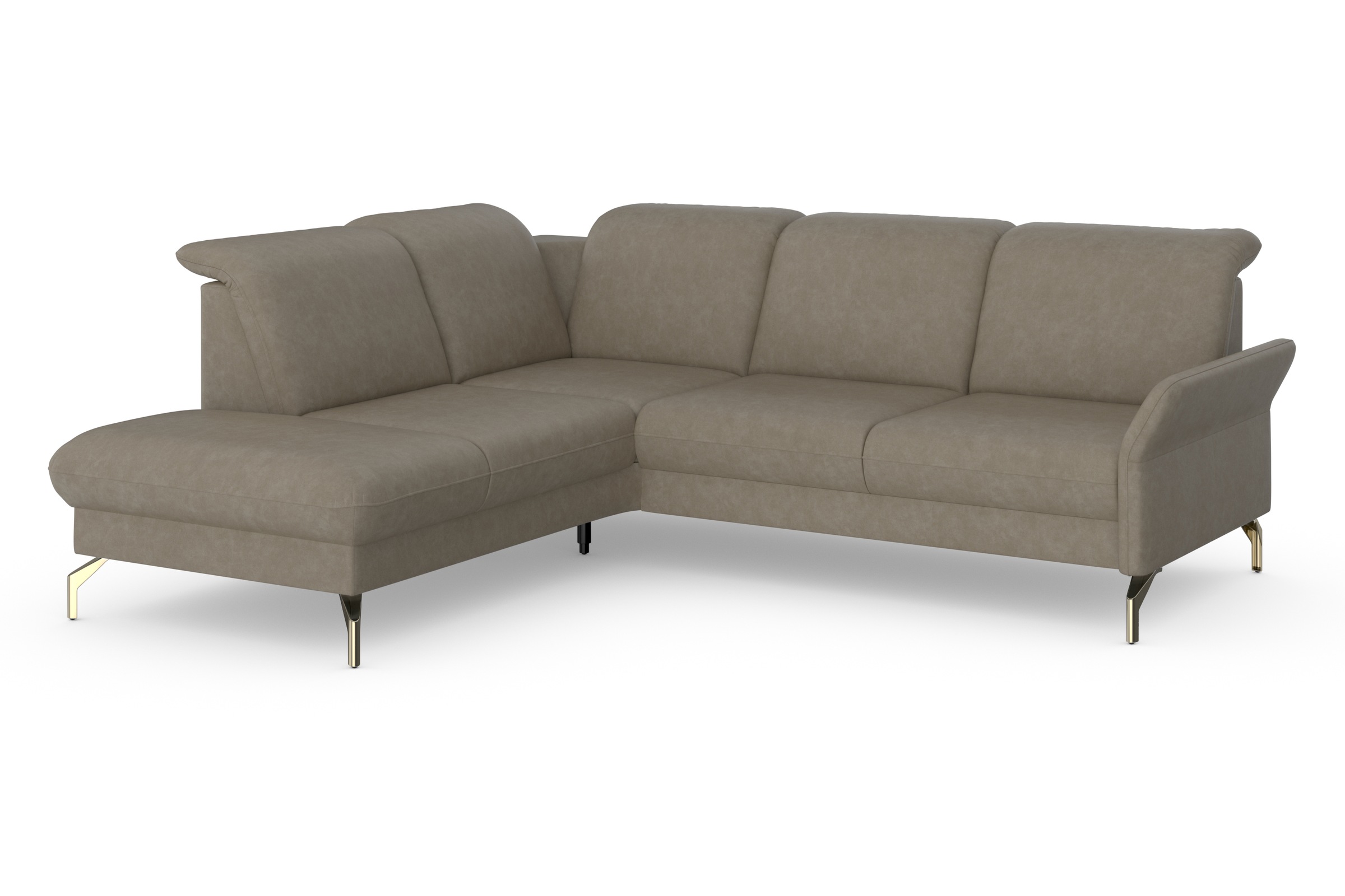 sit&more Ecksofa »Fashion L-Form«, wahlweise mit Kopfteilverstellung, Vorziehsitz, motorisch, Nickelfüsse