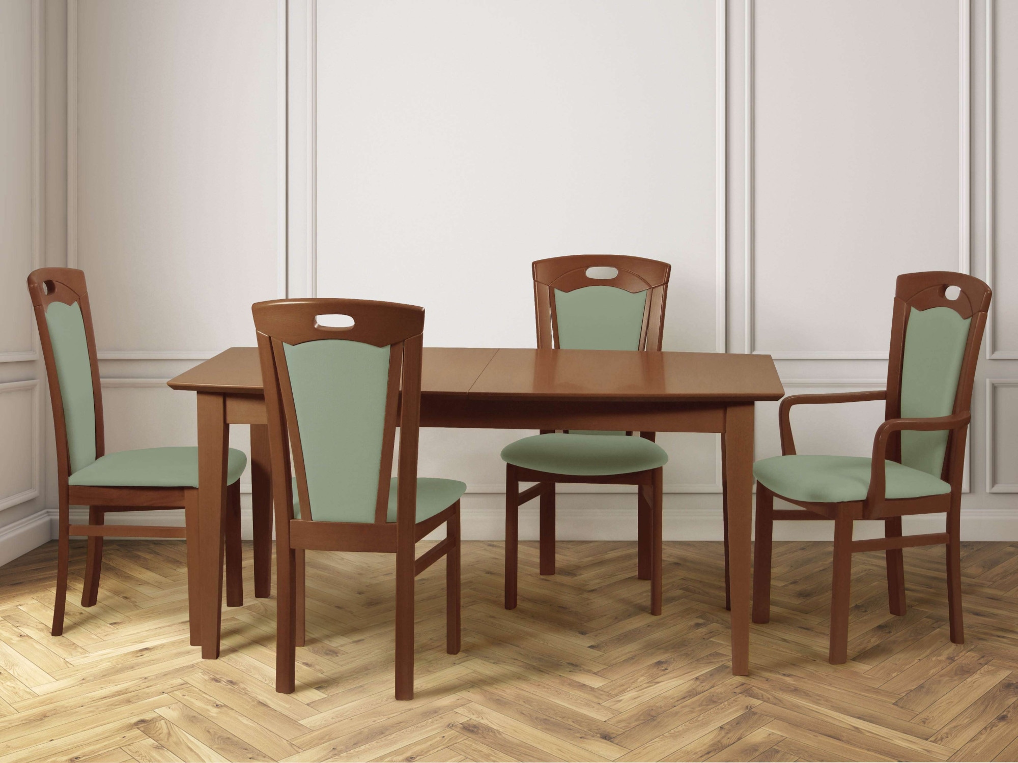 Home affaire Esszimmerstuhl »FERDI, Armlehnstuhl, Made in Italy, Massivholz« () 1 Stk.Bezug Feinstruktur (wasser-und fleckabweisend) oder Struktur