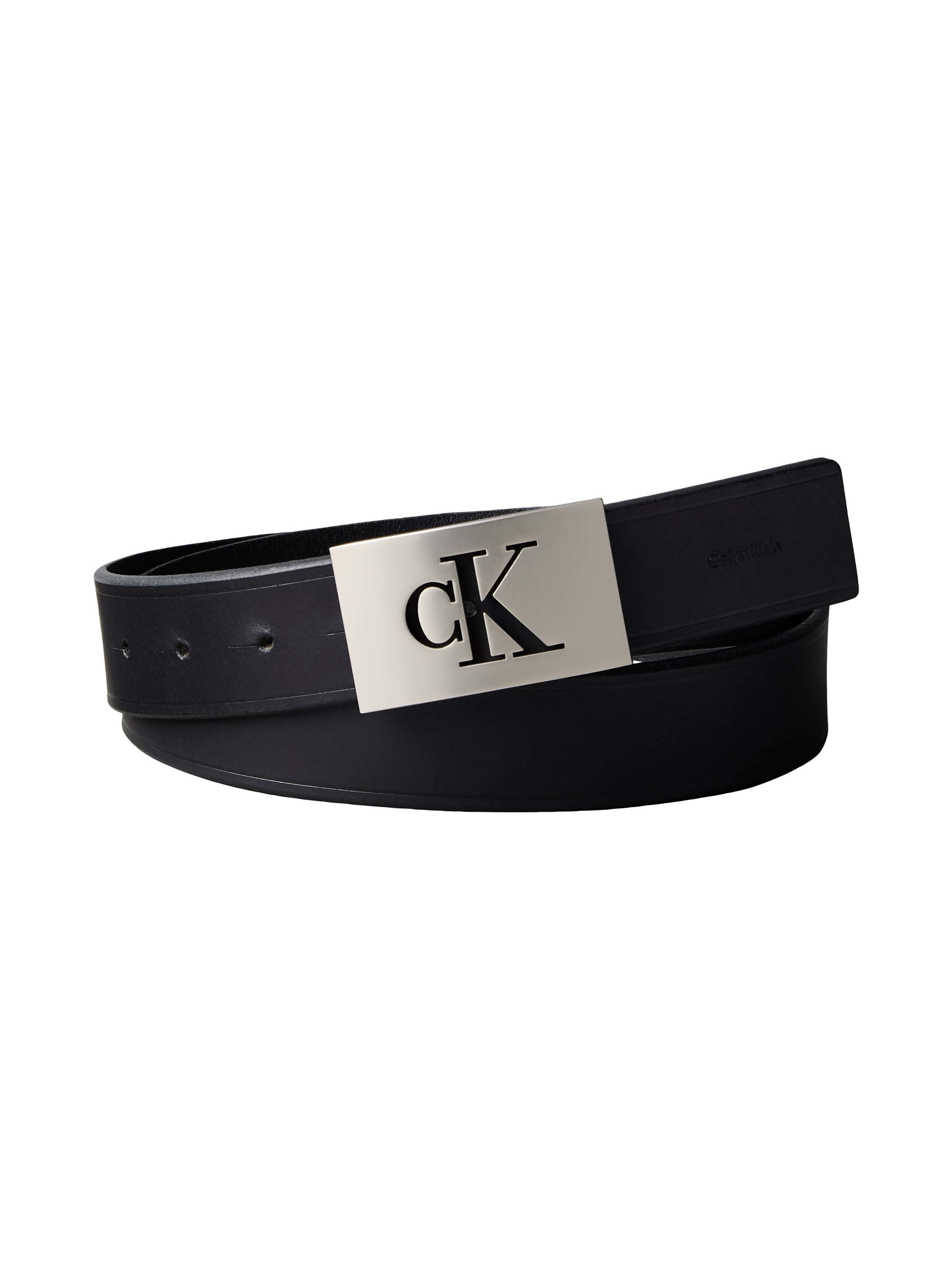 Image of Calvin Klein Ledergürtel "SSNL MONO PLAQUE 35MM FIXED" Grössenverstellbar mit Metallschliesse