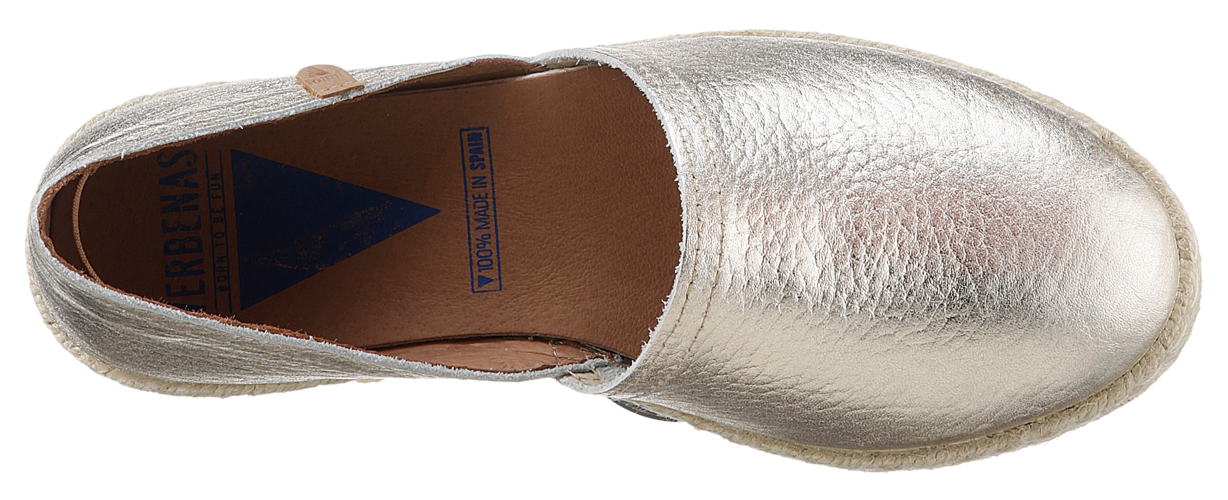 VERBENAS Espadrille »CARMEN NUCLEO METAL«, Slipper, Sommerschuh, Strandschuh im Metallic Look