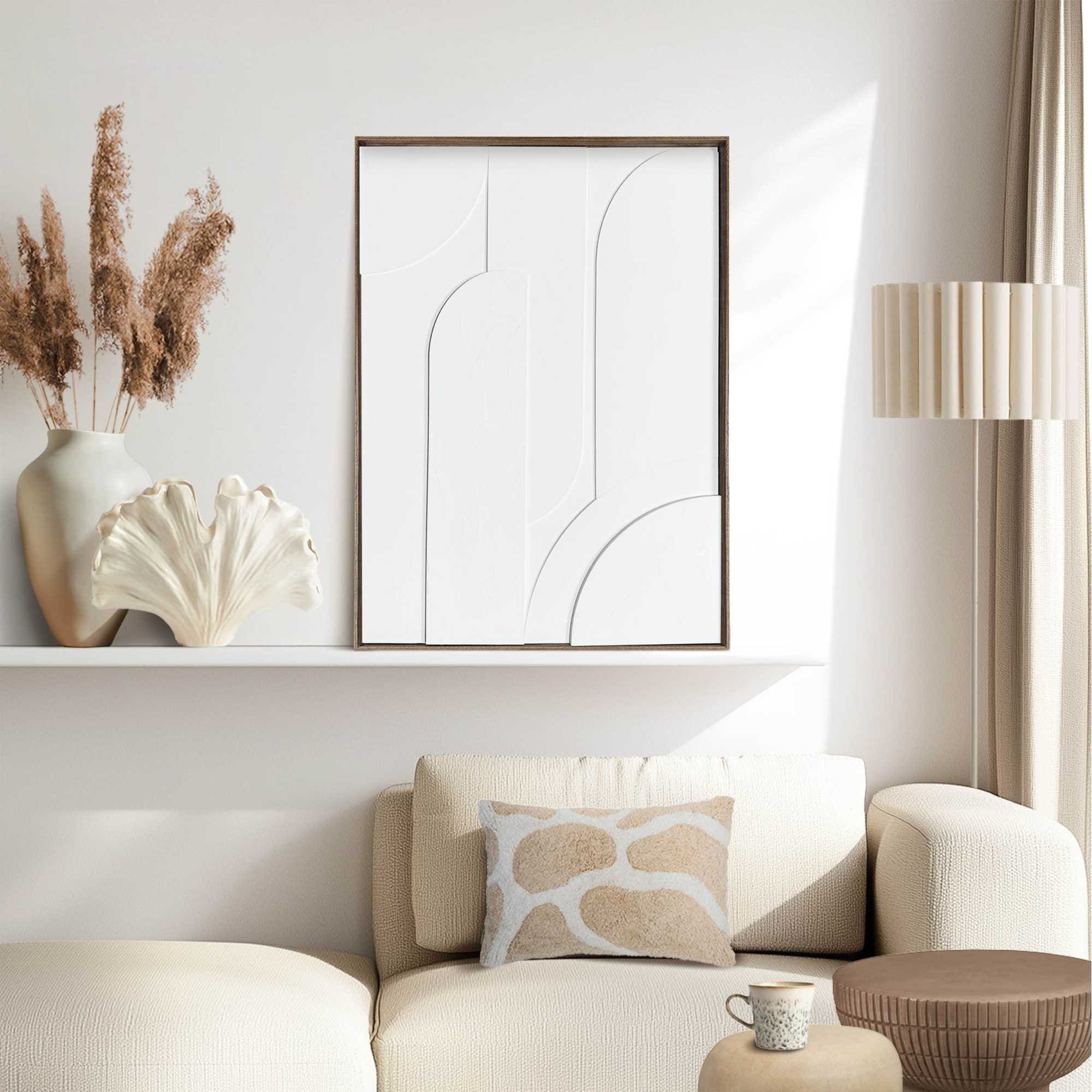 Reinders! Wandbild »Layered Geometrics«, Wohnzimmer - Weiss - MDF - Abstrakt - 50x70 cm