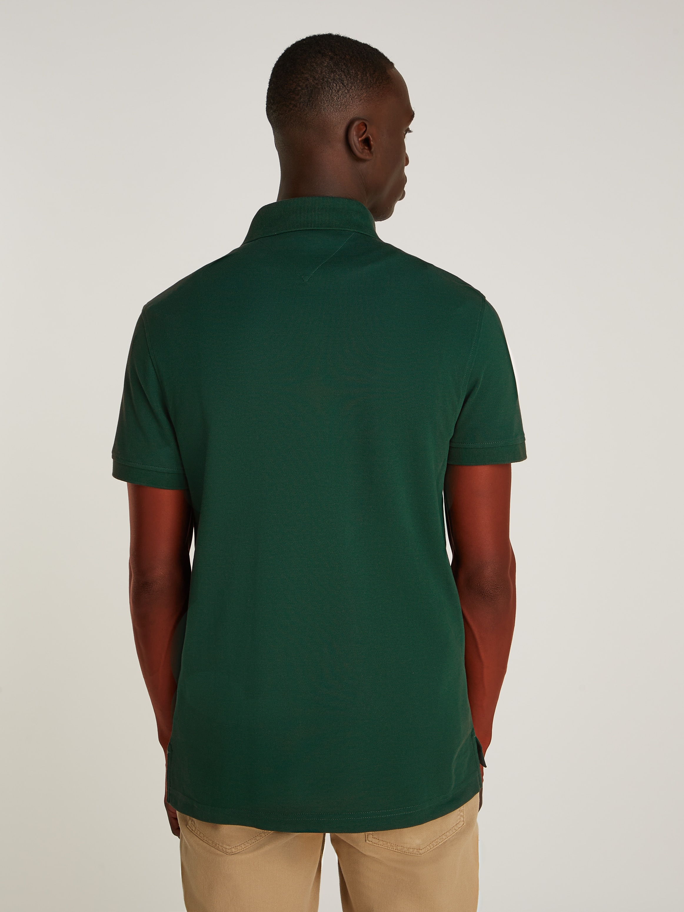 Tommy Hilfiger Poloshirt »1985 SLIM POLO mit Piqué-Struktur und Stickerei« meliert, casual, slim fit, Baumwollmix, Polokragen