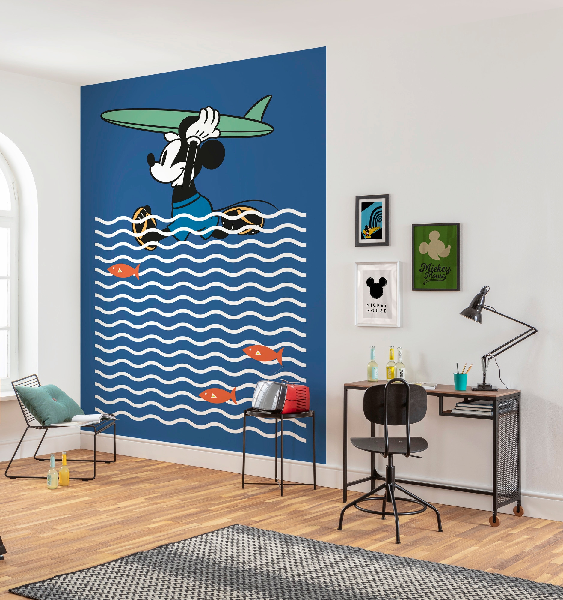 Komar Vliestapete »Digitaldruck Vlies -  Mickey gone Surfin' - Grösse 200 x 280 cm« bedruckt glatt Kinderzimmer