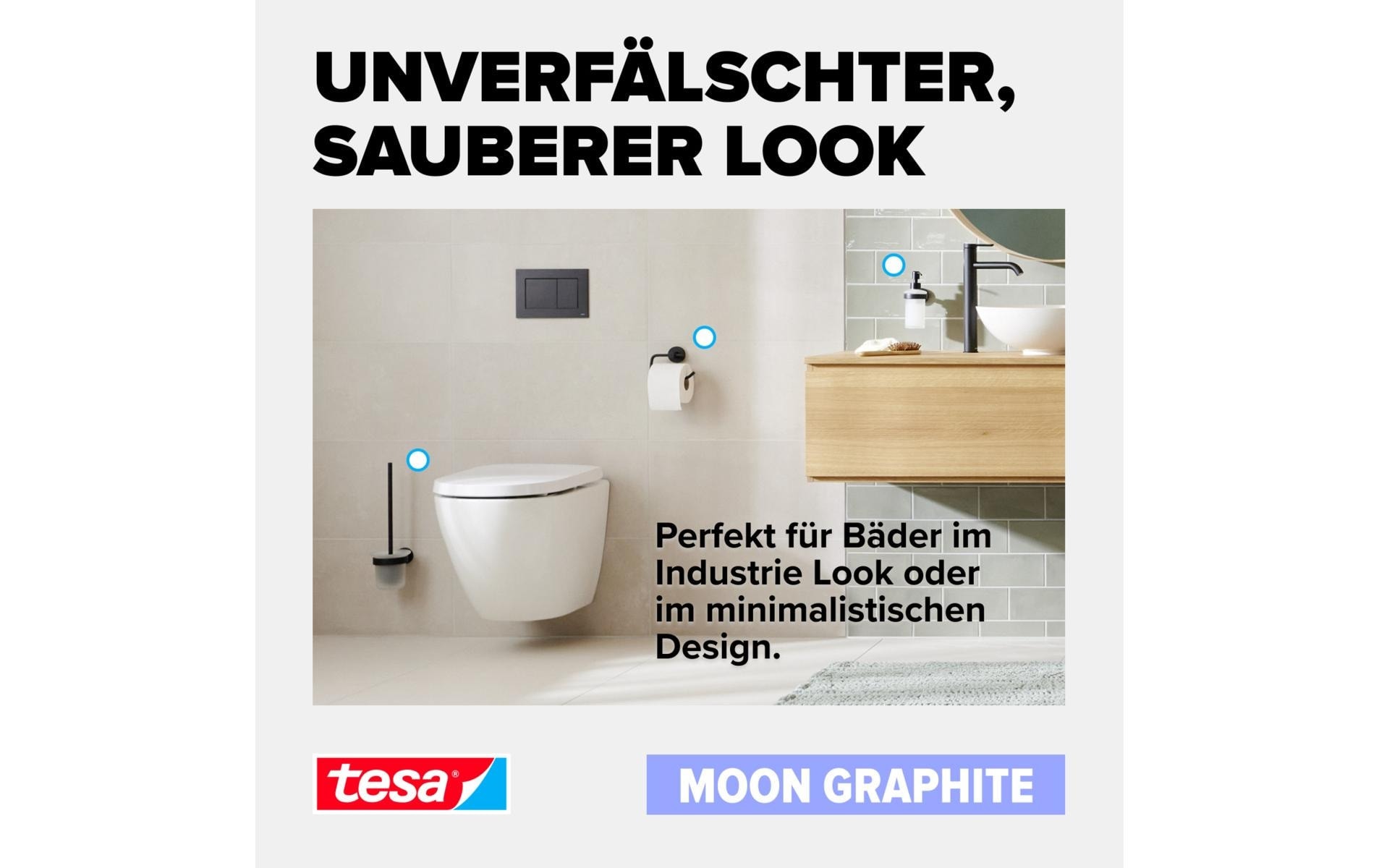 tesa Crochet pour serviette »MOON Graphite«